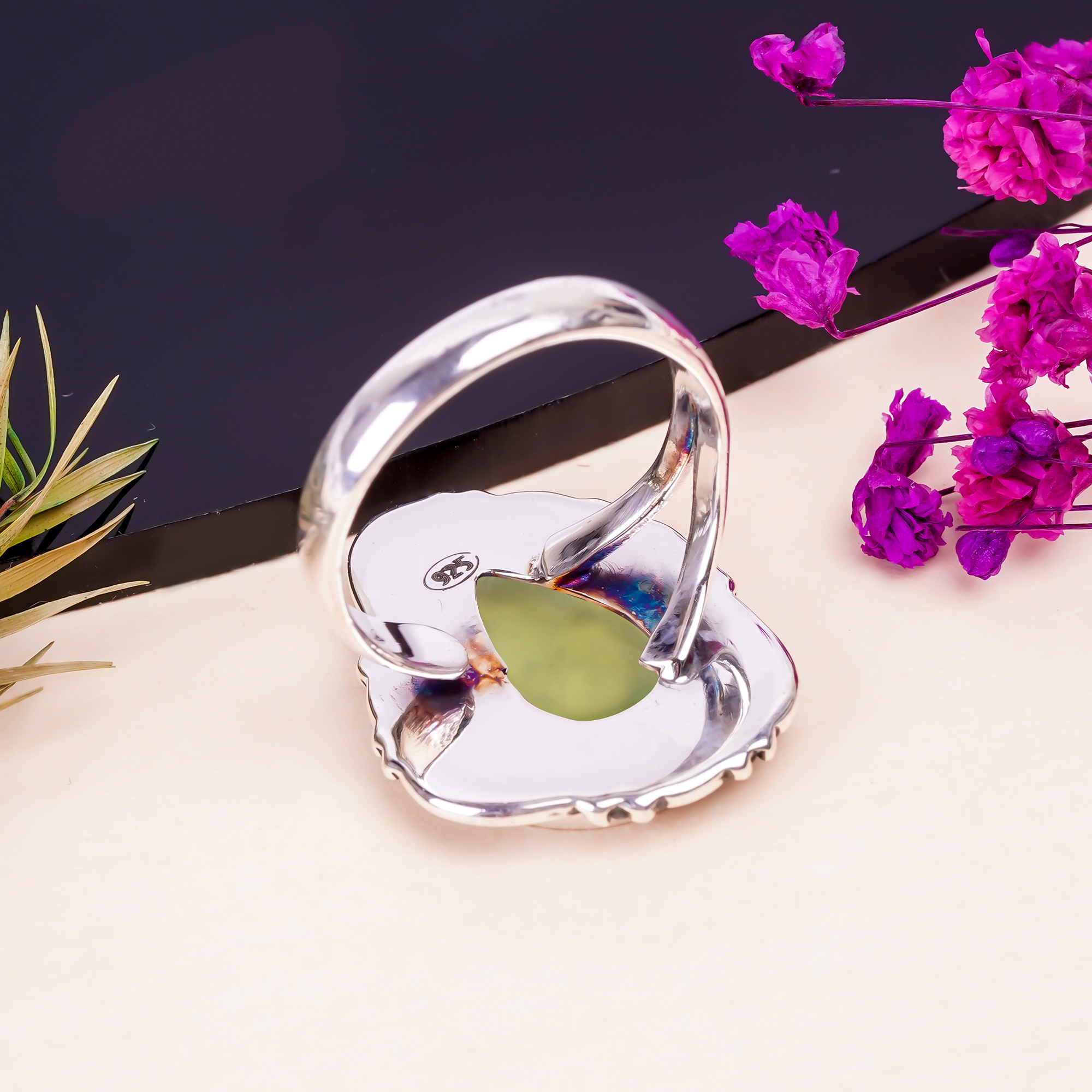 Prehnite - South Africa Gemstone 925 Sterling Silver Ring