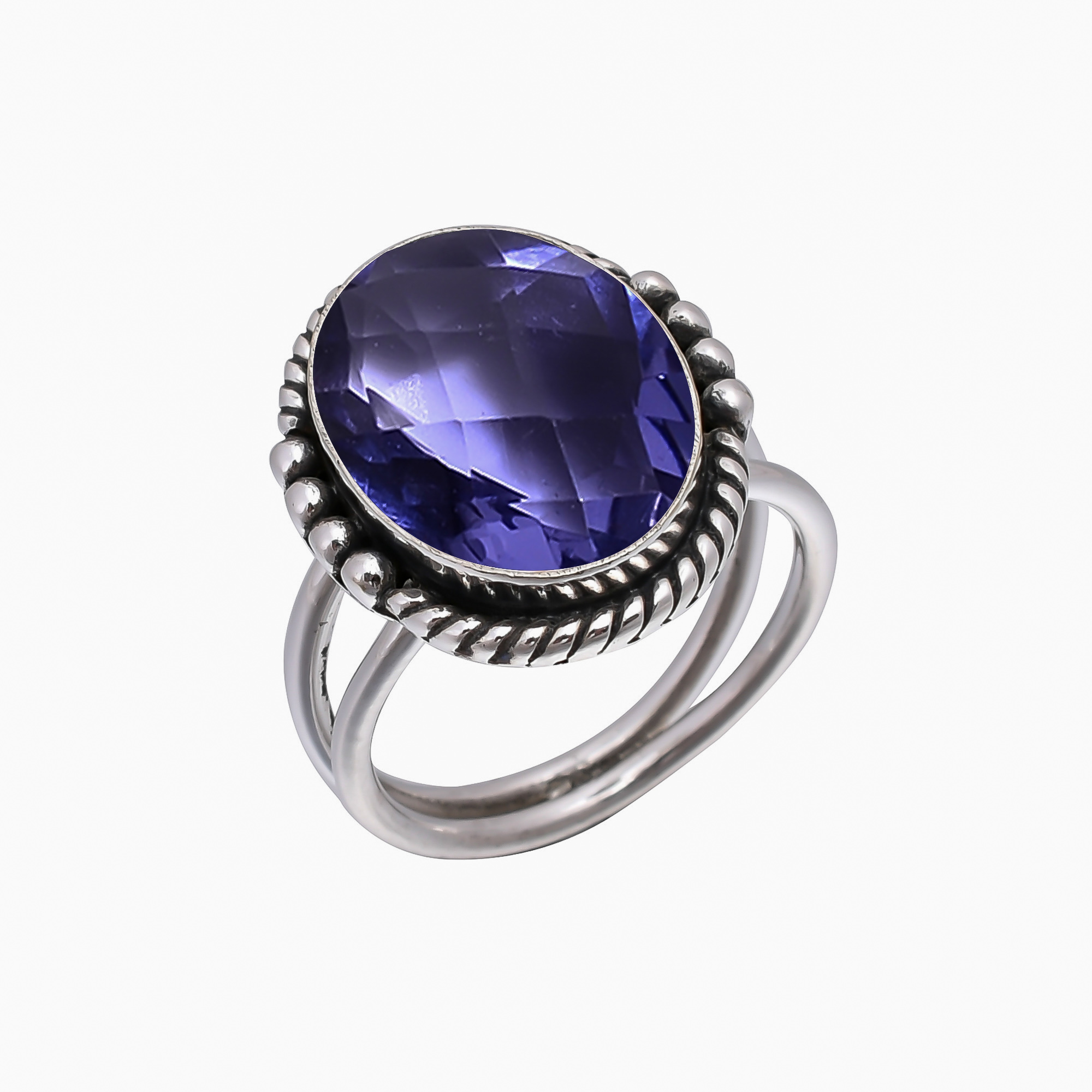 Iolite - Simulated 925 Sterling Silver Ring