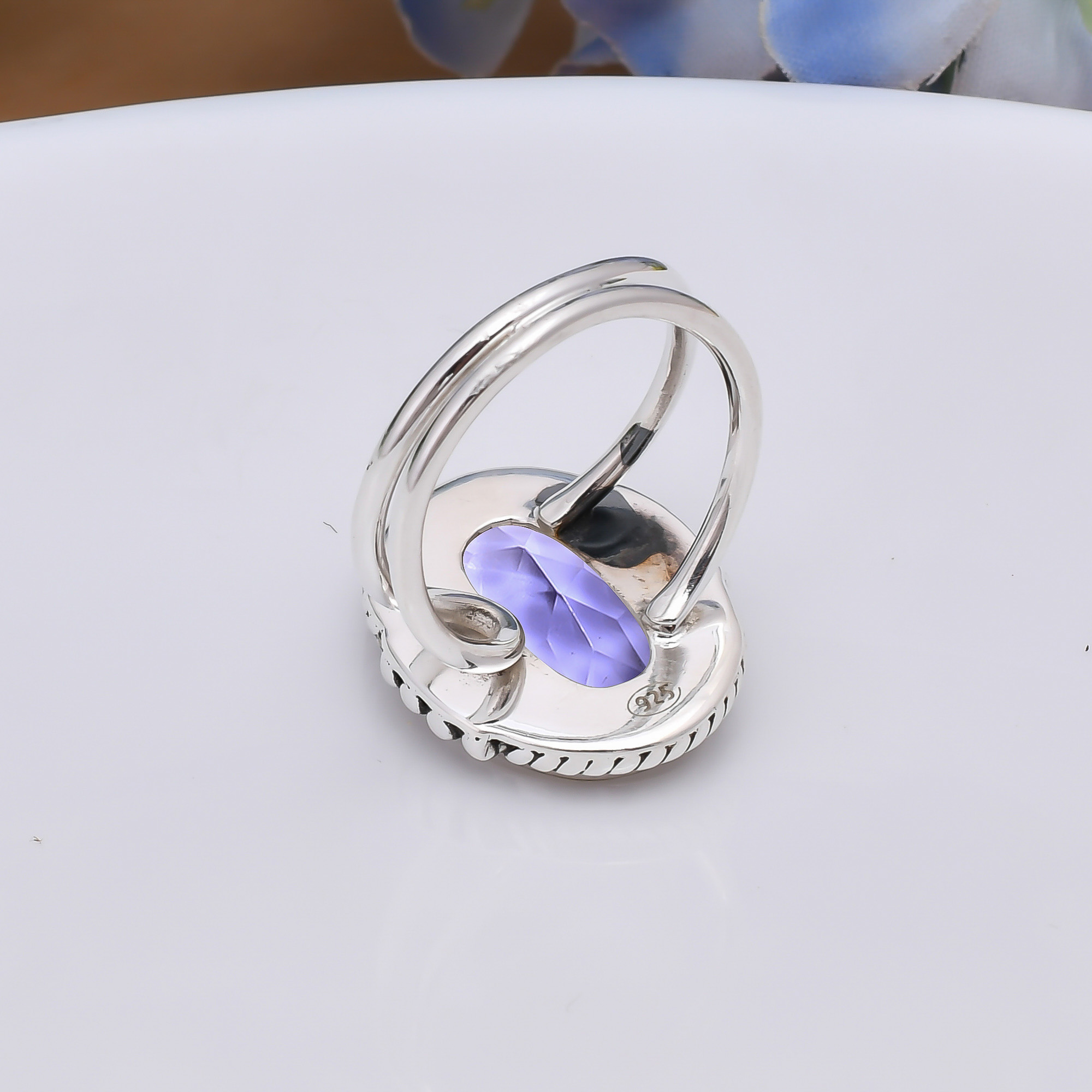 Iolite - Simulated 925 Sterling Silver Ring