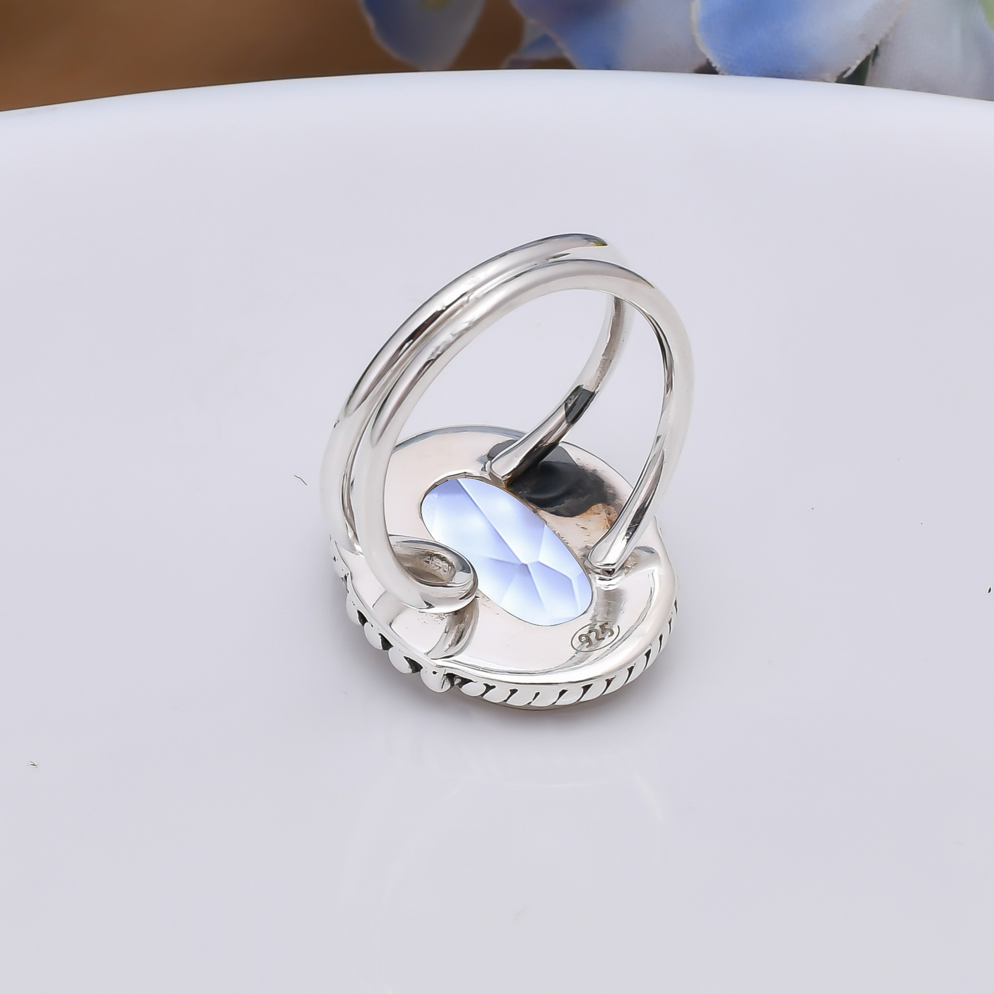 Tanzanite - Simulated 925 Sterling Silver Ring
