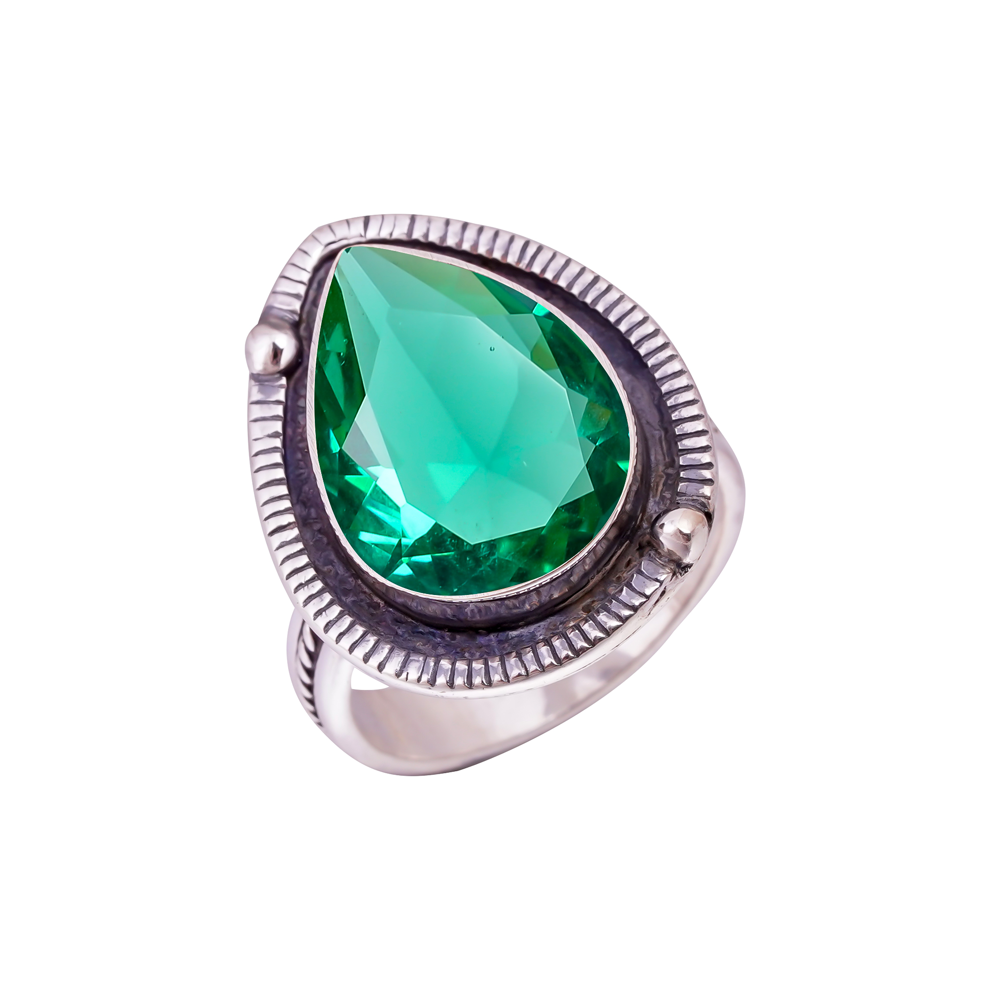 Apatite - Simulated Gemstone 925 Sterling Silver Ring