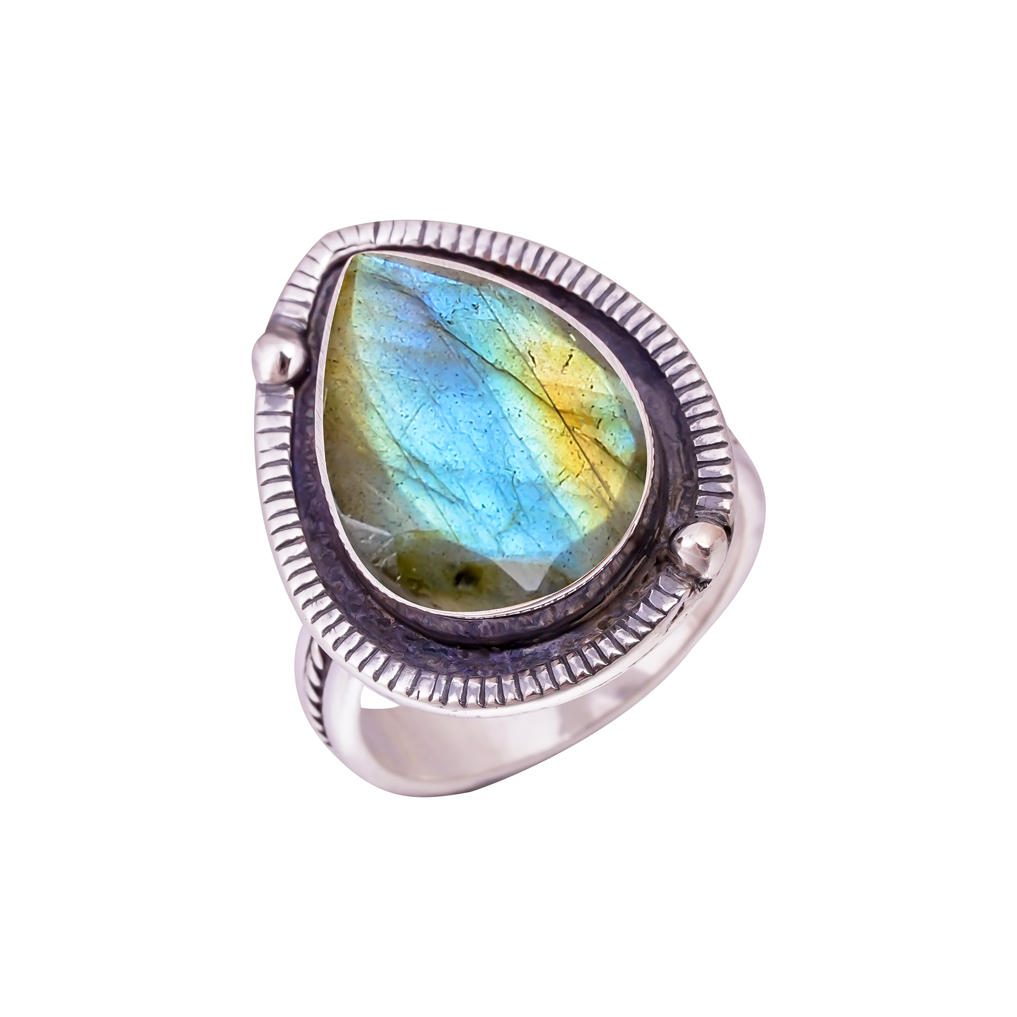 Labradorite - Madagascar Gemstone 925 Sterling Silver Ring