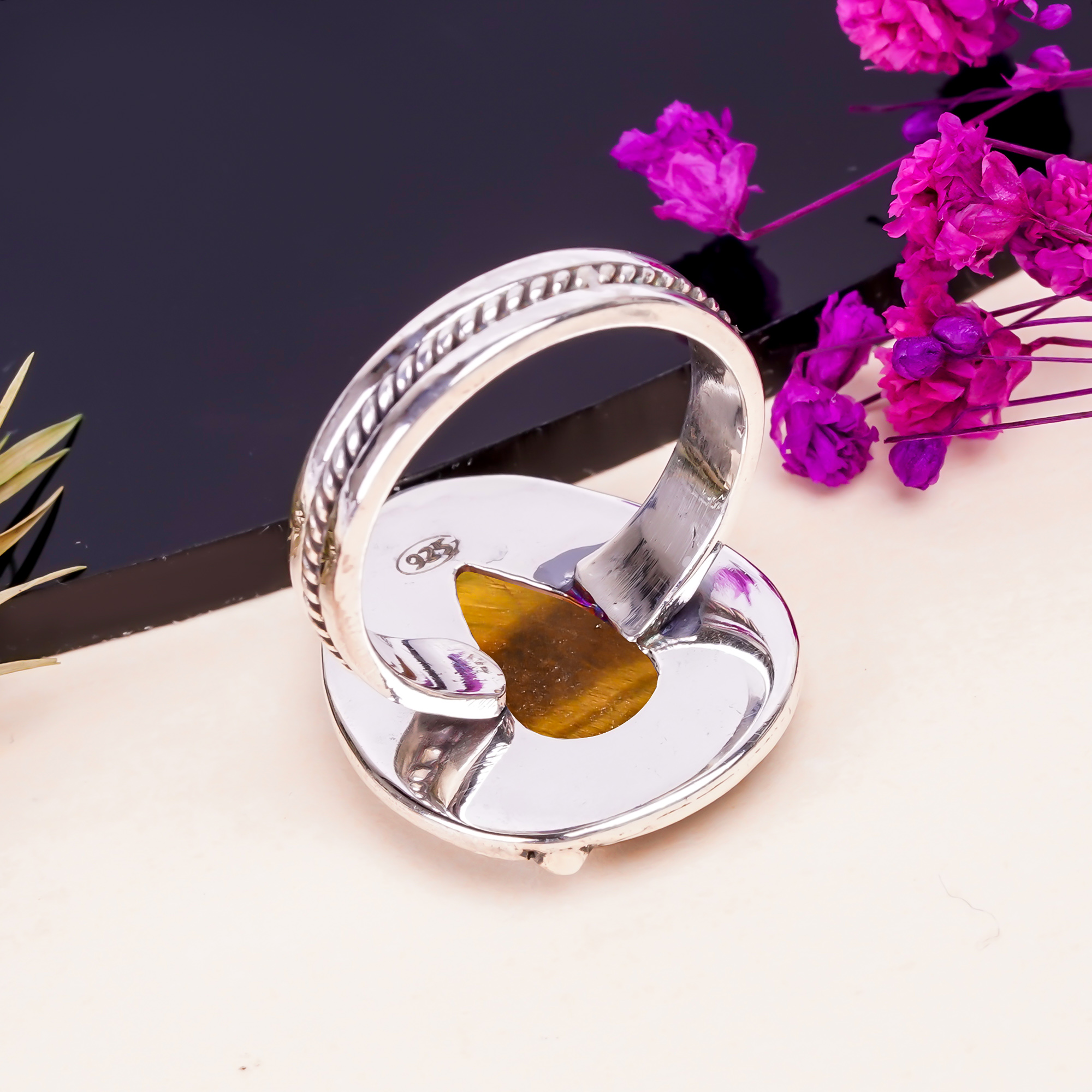 Yellow Tiger Eye - South Africa Gemstone 925 Sterling Silver Ring