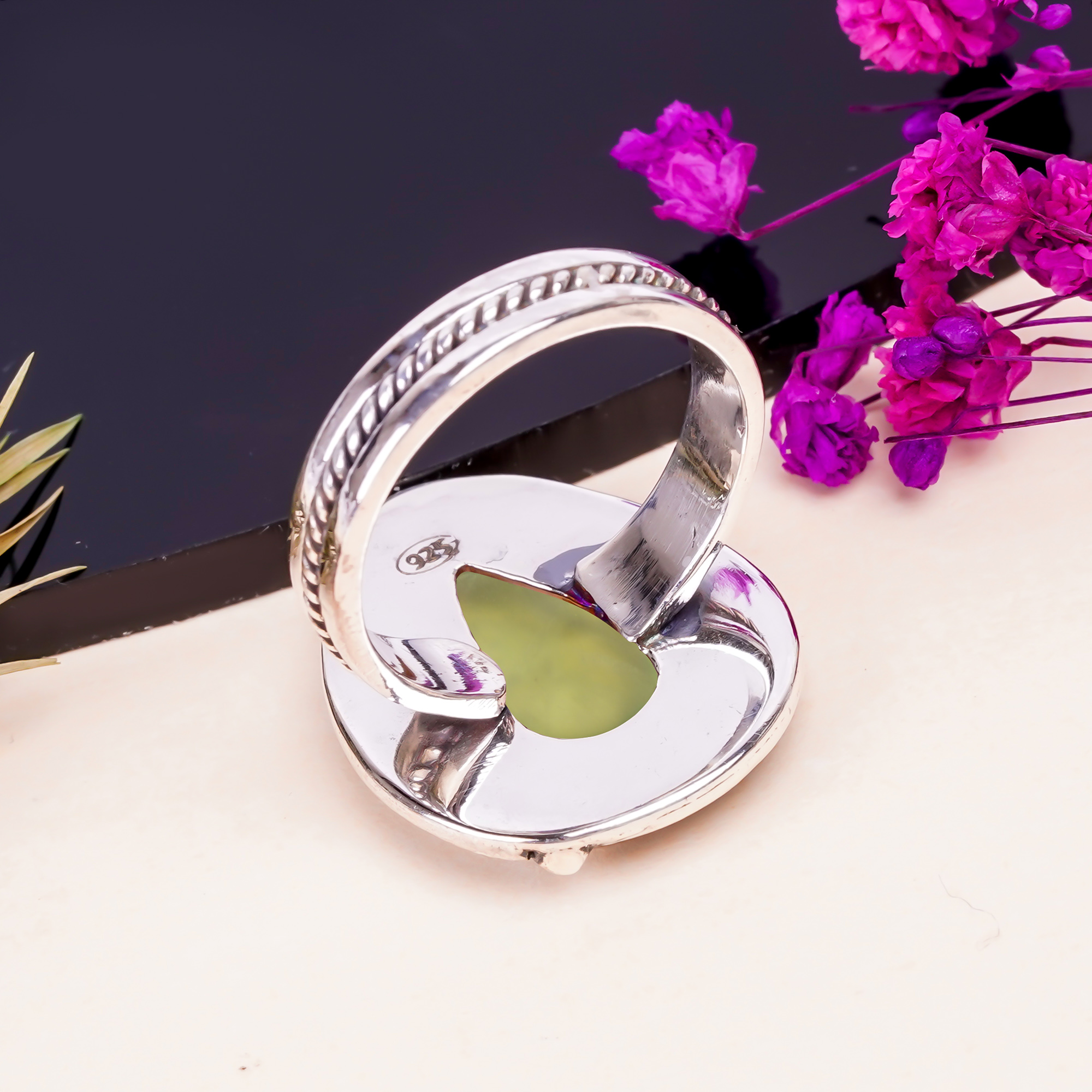 Prehnite - South Africa Gemstone 925 Sterling Silver Ring