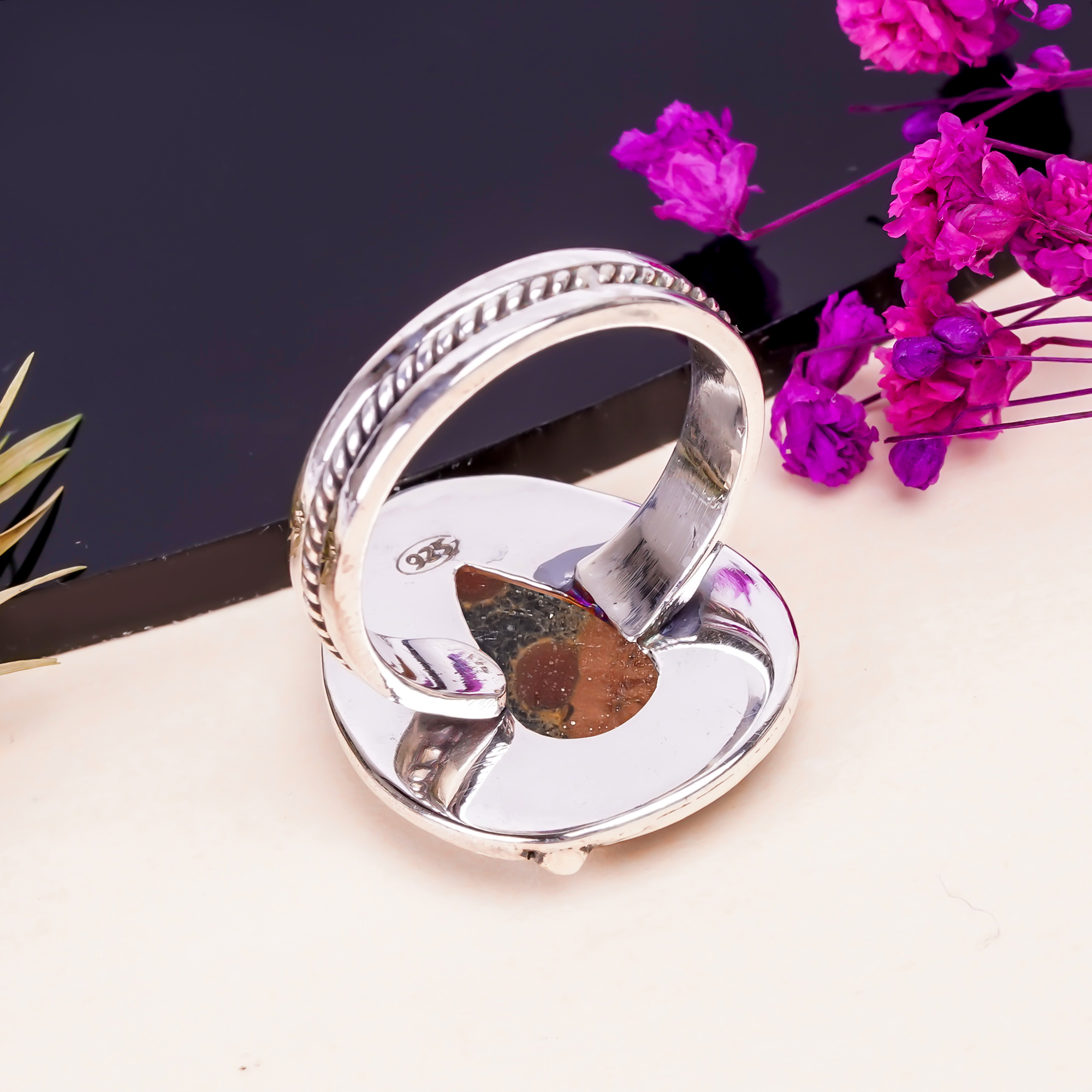 Peanut Obsidian - Sonora Gemstone 925 Sterling Silver Ring