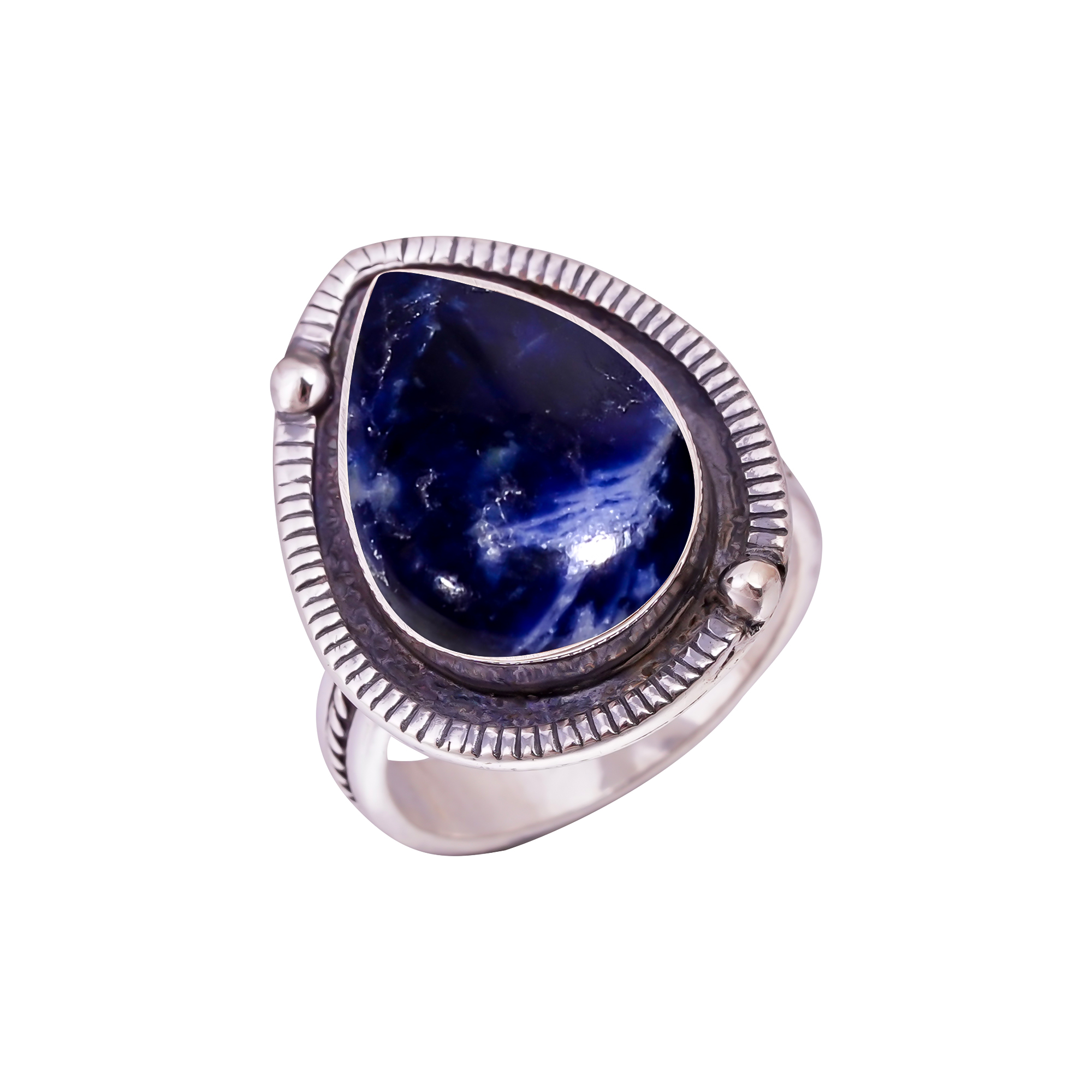 Sodalite - Minas Gerais Gemstone 925 Sterling Silver Ring