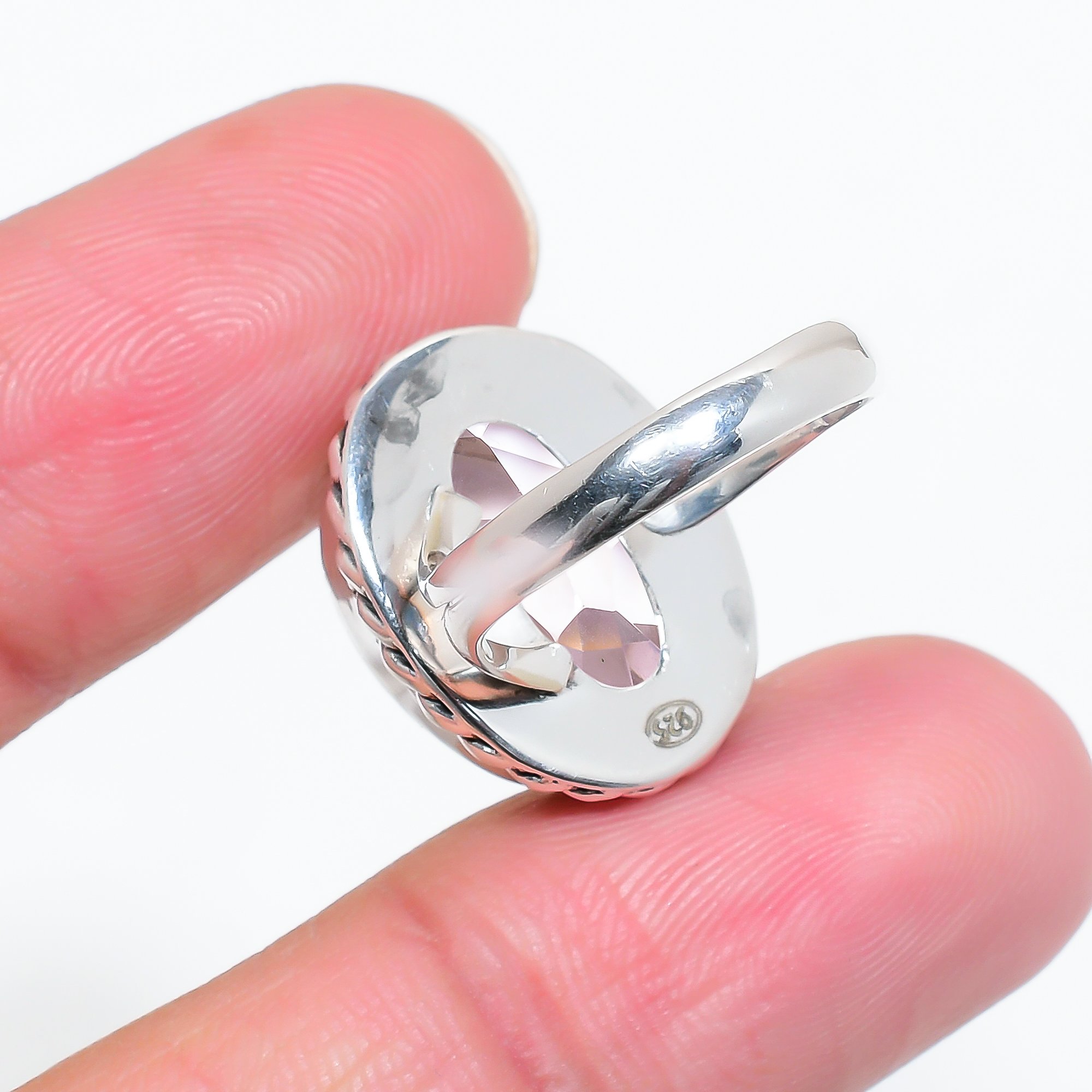 Pink Kunzite - Simulated 925 Sterling Silver Ring
