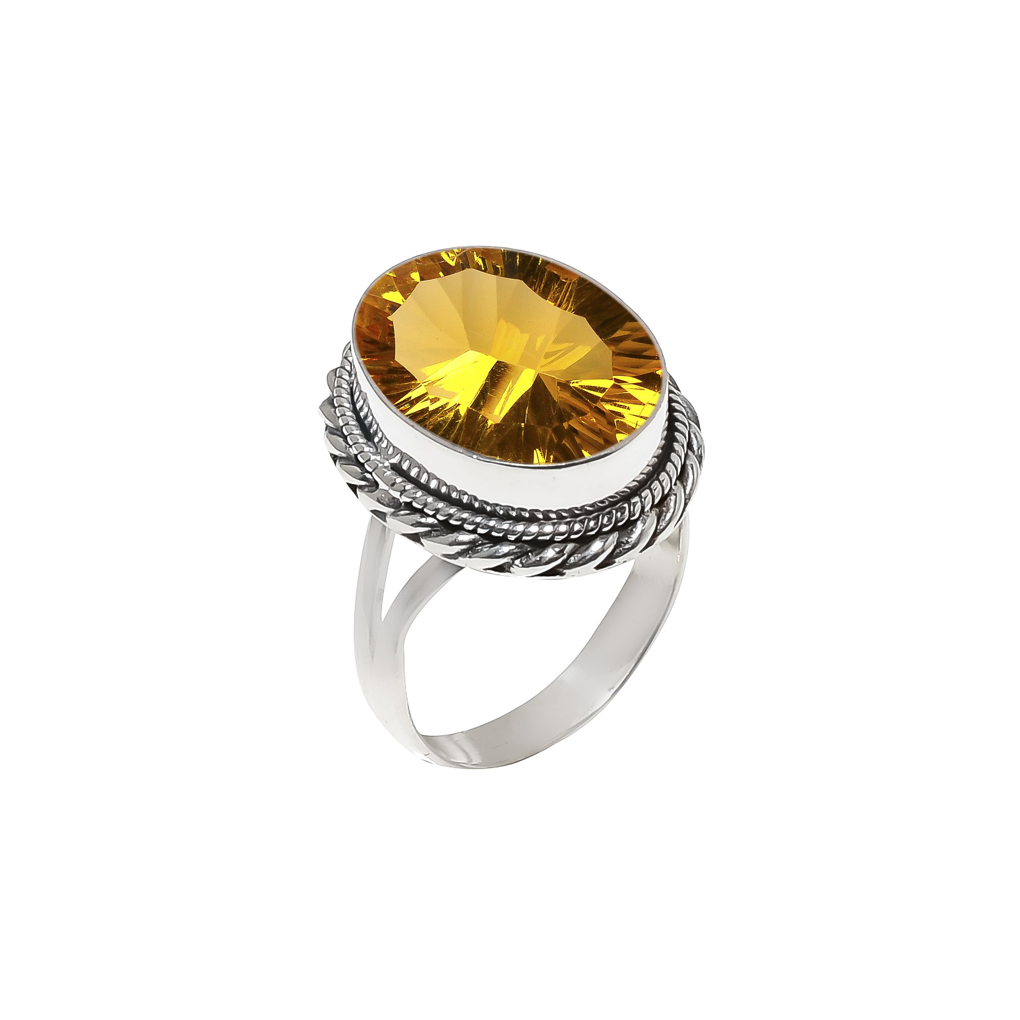 Citrine - Simulated 925 Sterling Silver Ring
