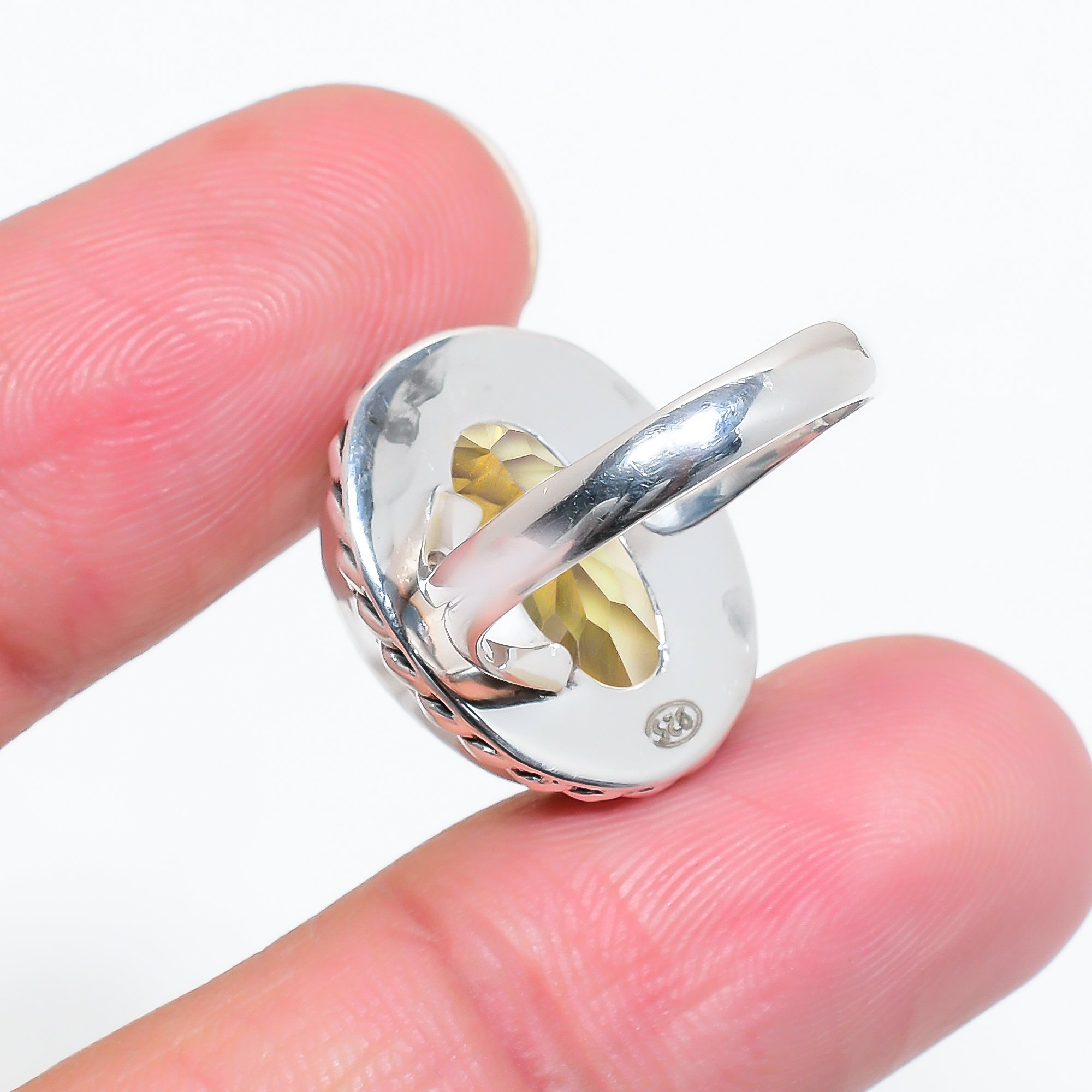Golden Rainbow Mystic Fire Topaz - Simulated 925 Sterling Silver Ring