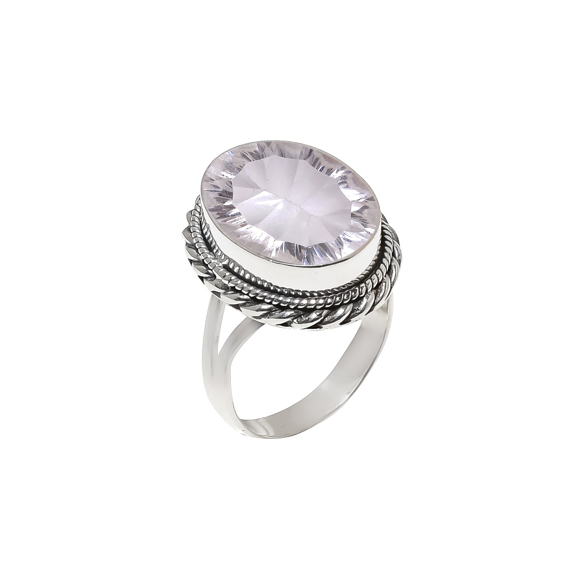 White Topaz - Simulated 925 Sterling Silver Ring