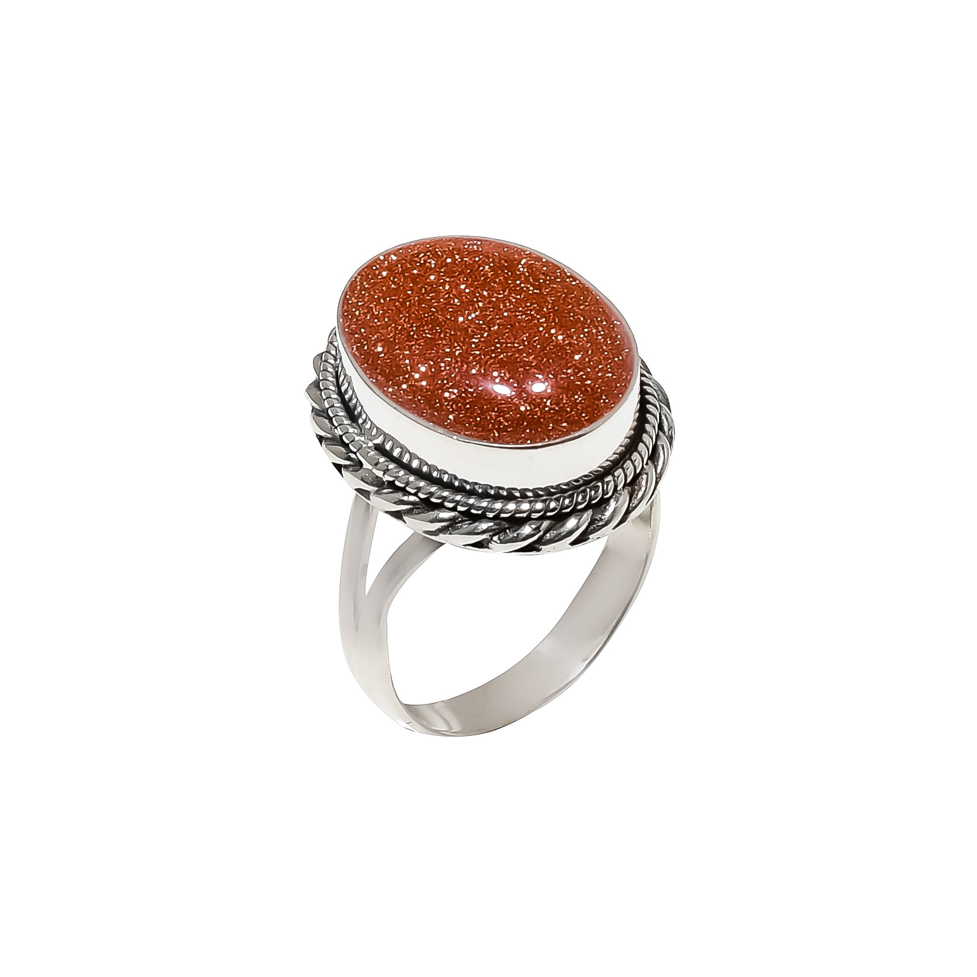 Golden Sunstone - Simulated 925 Sterling Silver Ring