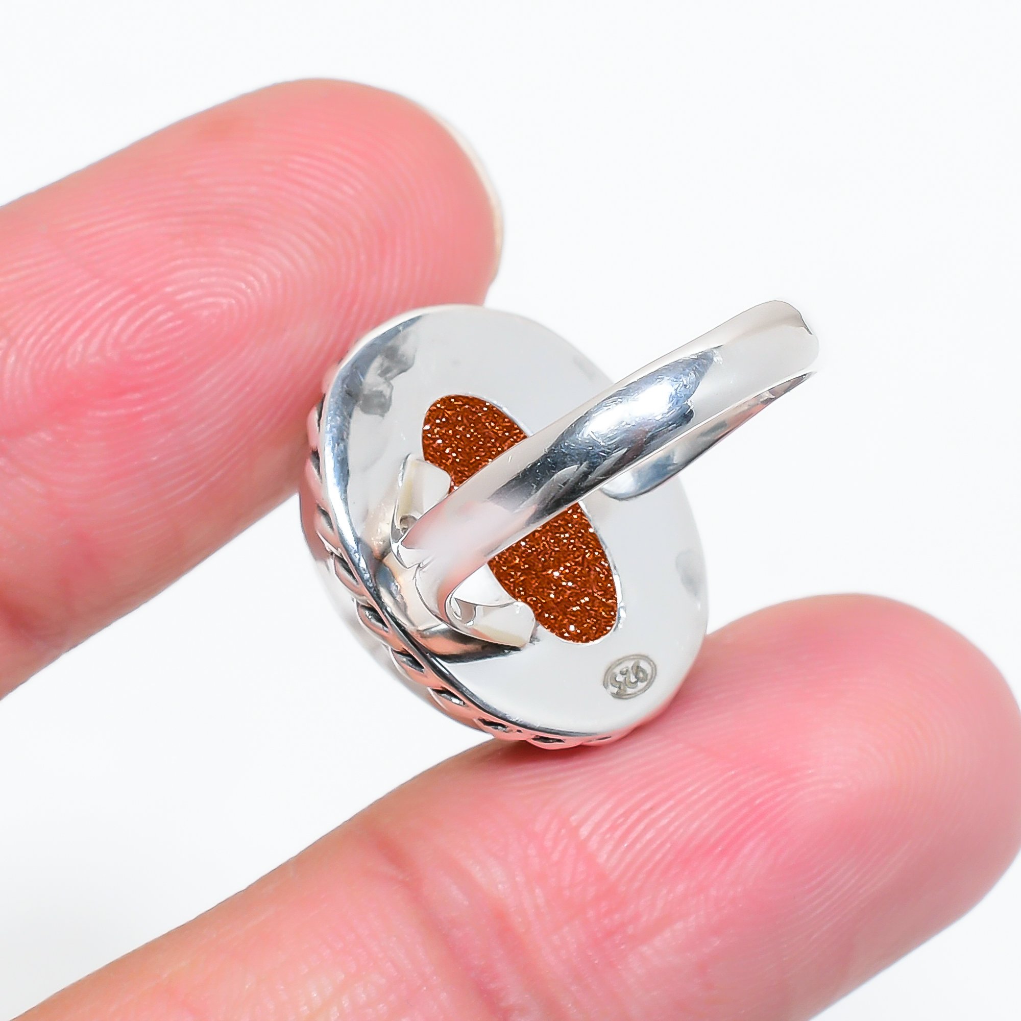 Golden Sunstone - Simulated 925 Sterling Silver Ring