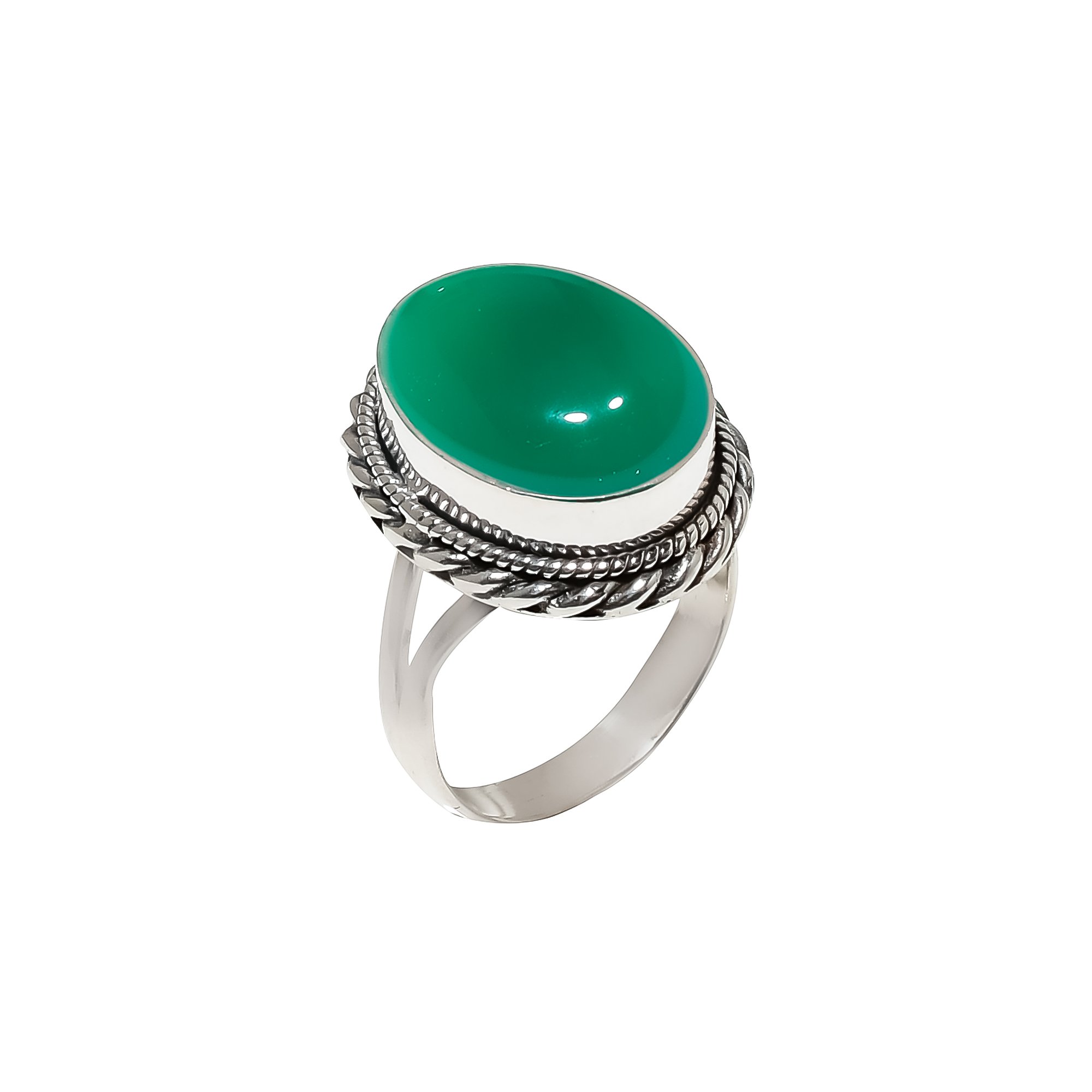 Green Onyx 925 Sterling Silver Ring