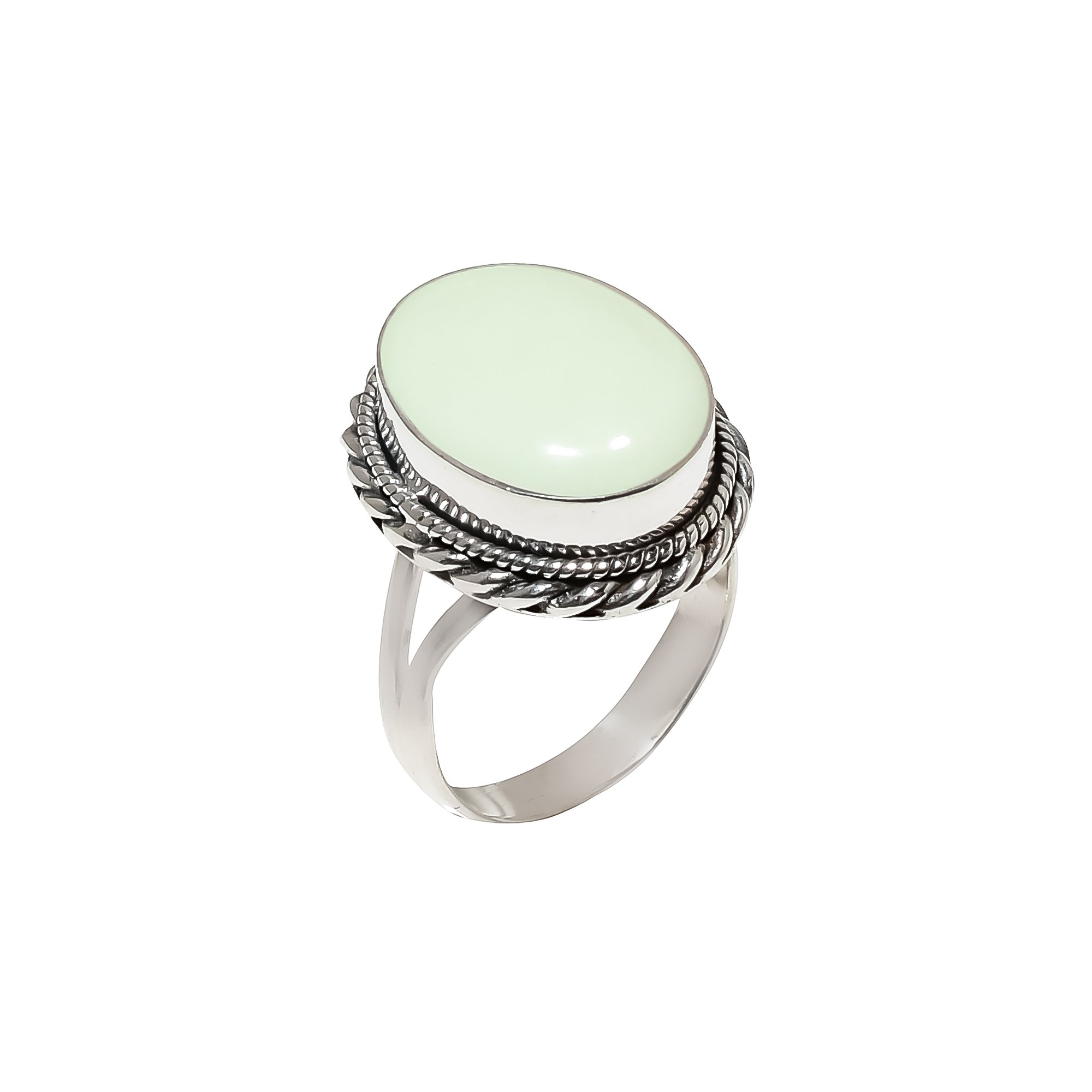 Lemon Chrysoprase - Australia 925 Sterling Silver Ring
