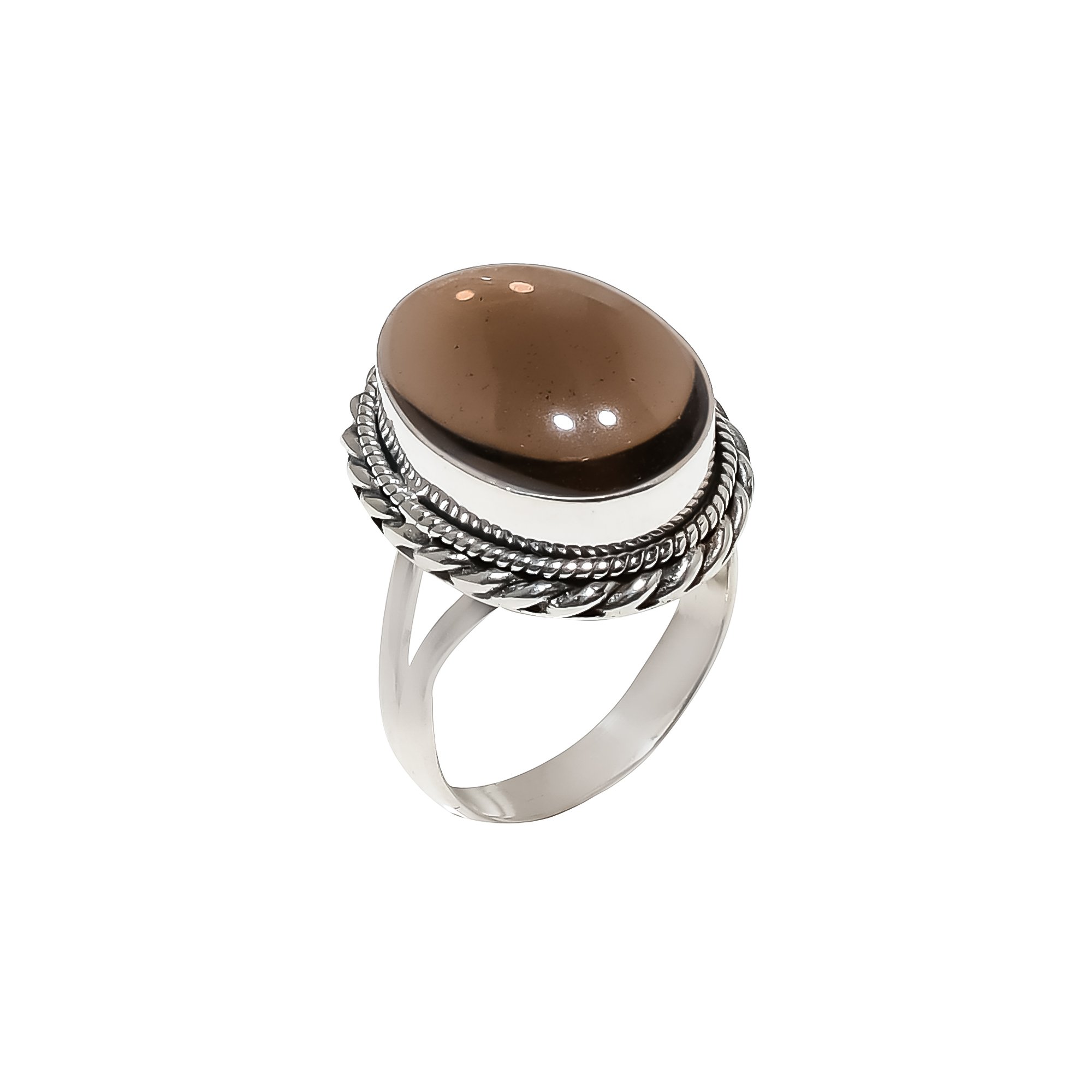 Smoky Quartz - Brazil 925 Sterling Silver Ring