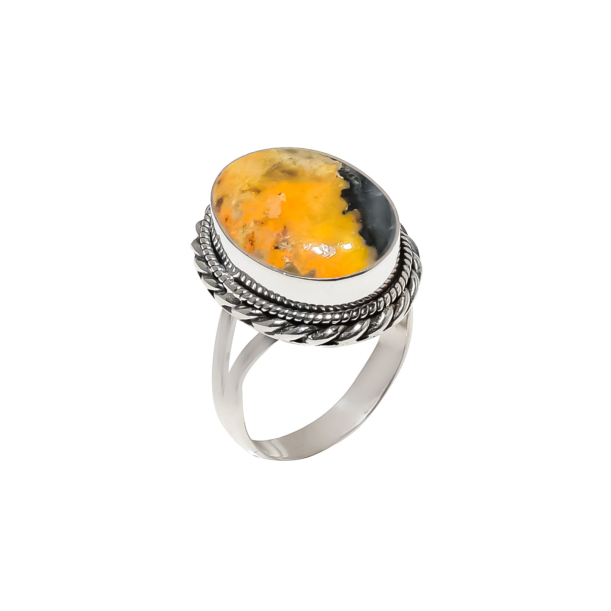 Bumble Bee Jasper - Indonesia 925 Sterling Silver Ring