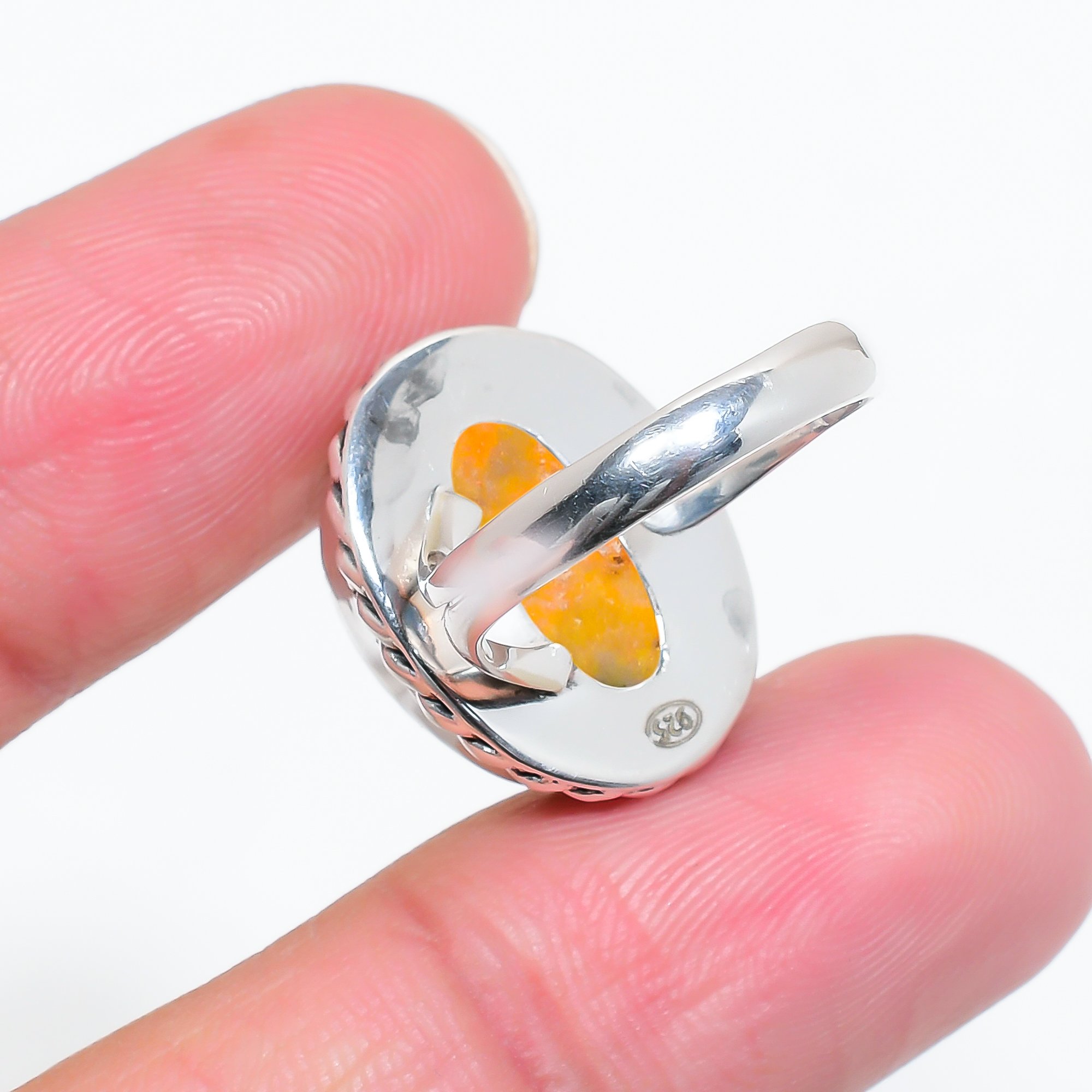Bumble Bee Jasper - Indonesia 925 Sterling Silver Ring