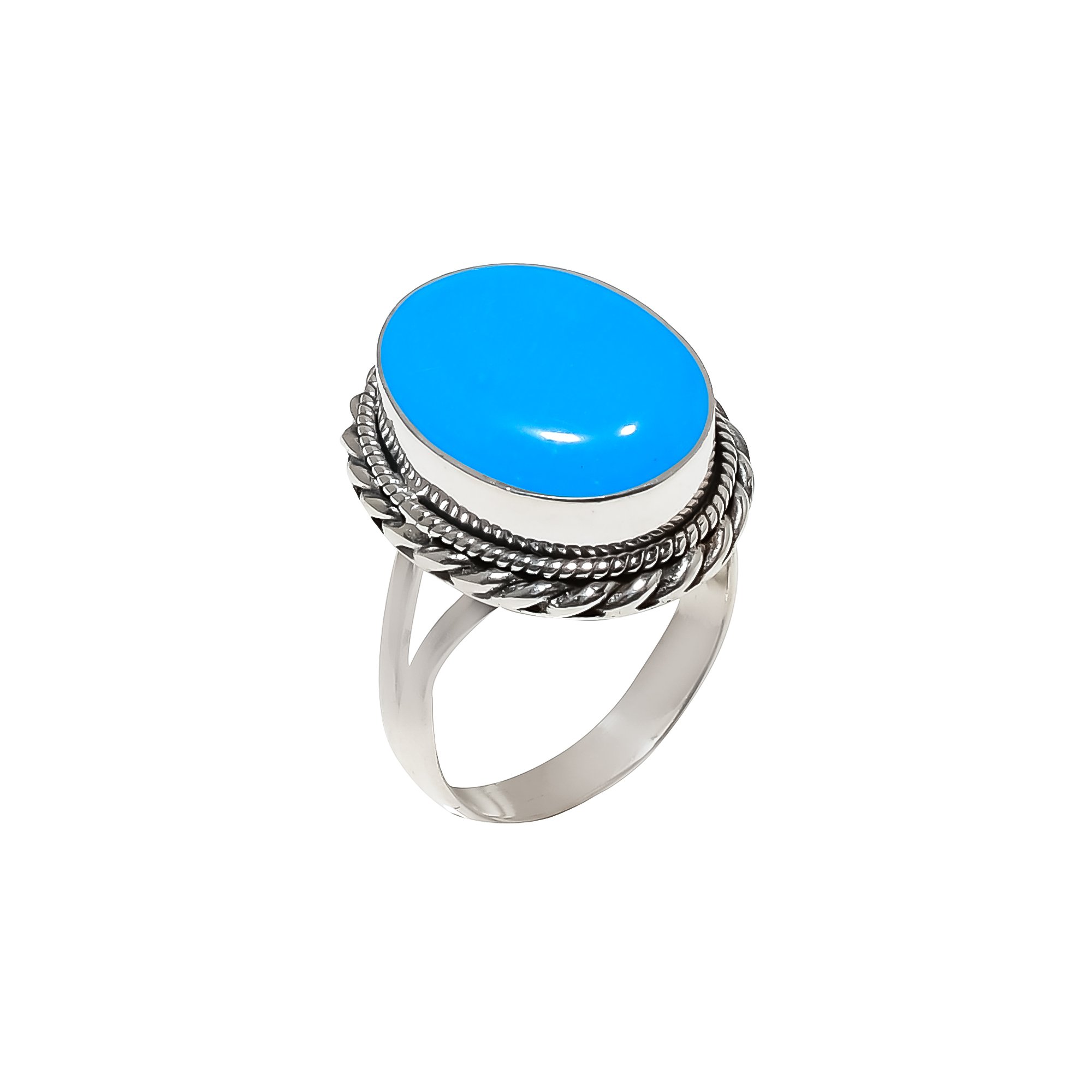 Sleeping Beauty Turquoise - Simulated 925 Sterling Silver Ring