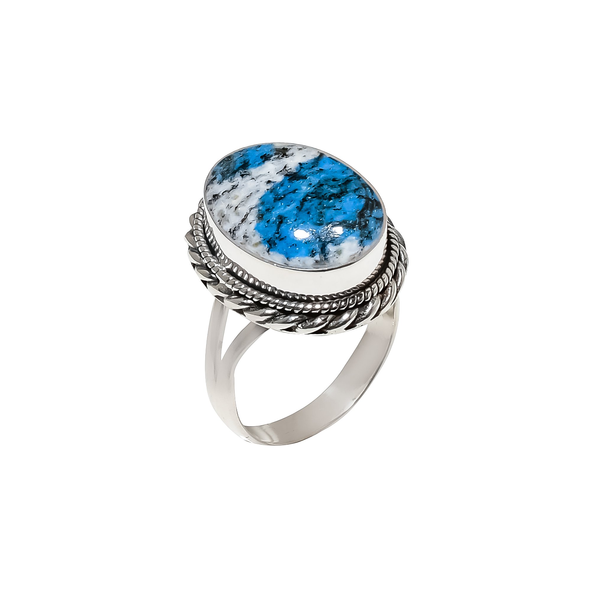 K2 Blue Azurite - Pakistan 925 Sterling Silver Ring
