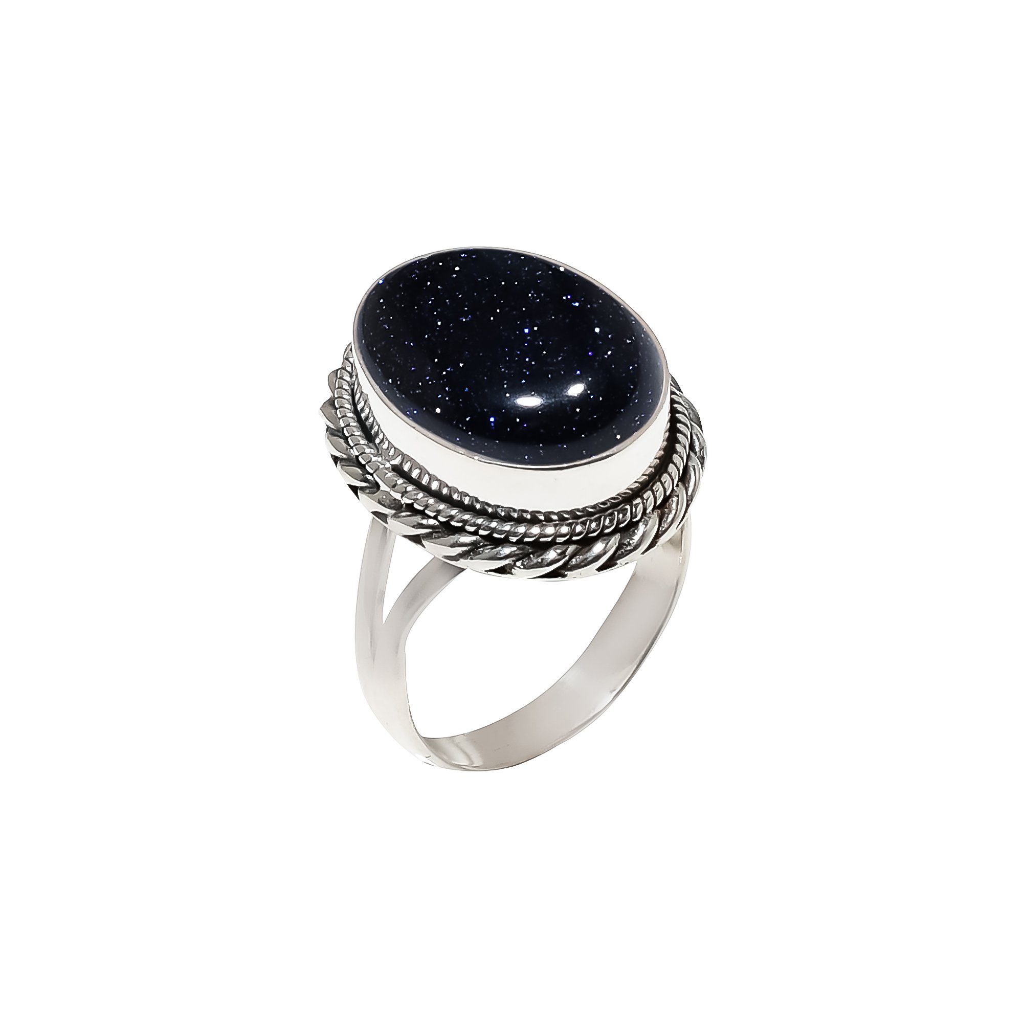 Blue Sunstone - Simulated 925 Sterling Silver Ring