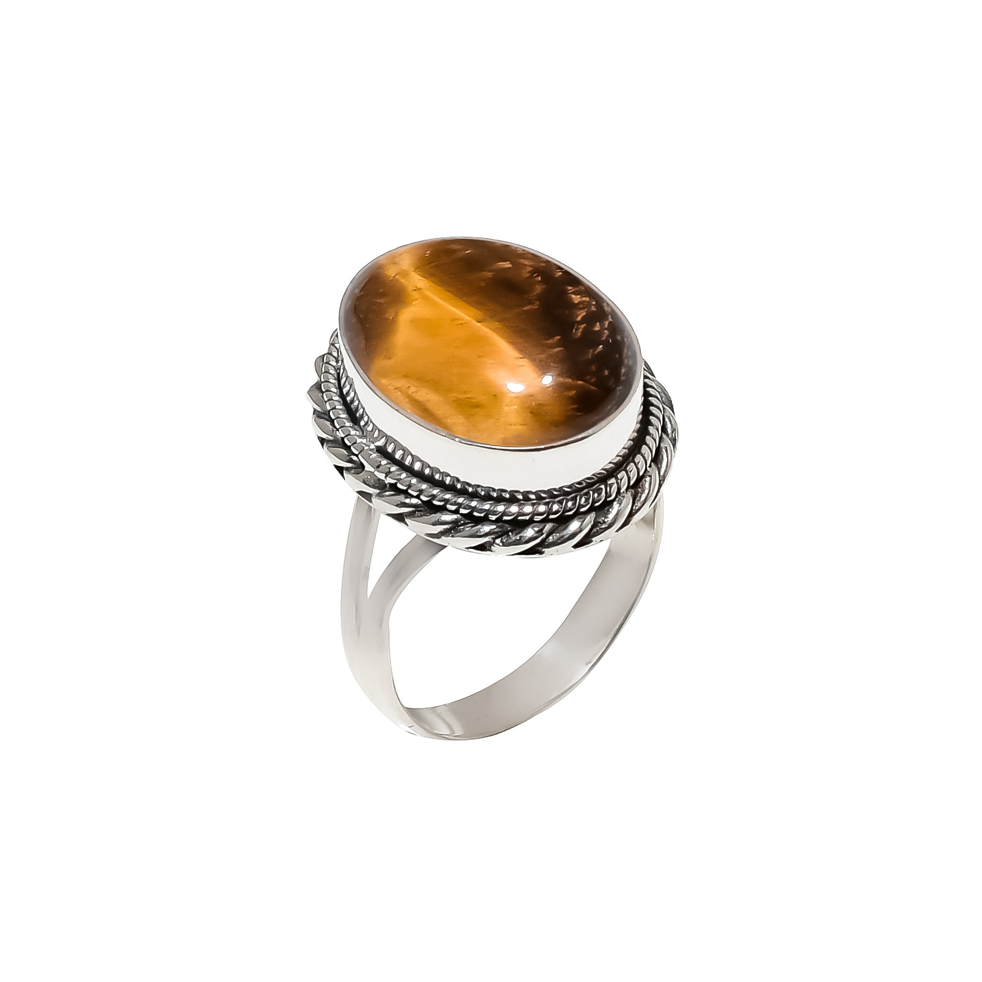 Yellow Tiger Eye - South Africa 925 Sterling Silver Ring