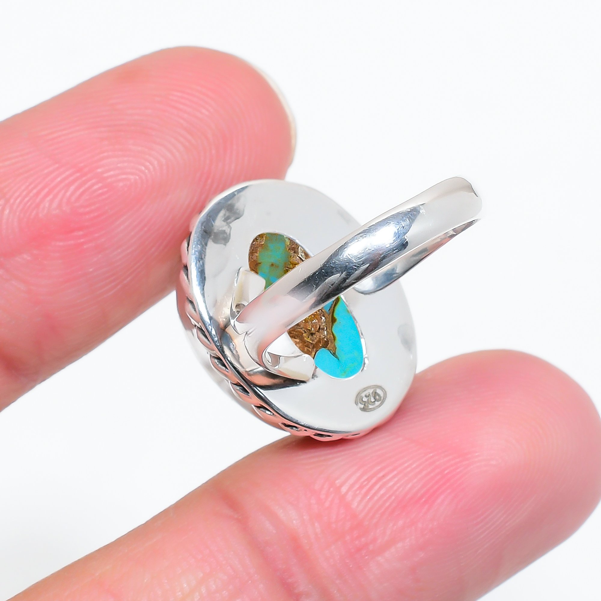 Copper Turquoise - Pilot Mountain 925 Sterling Silver Ring
