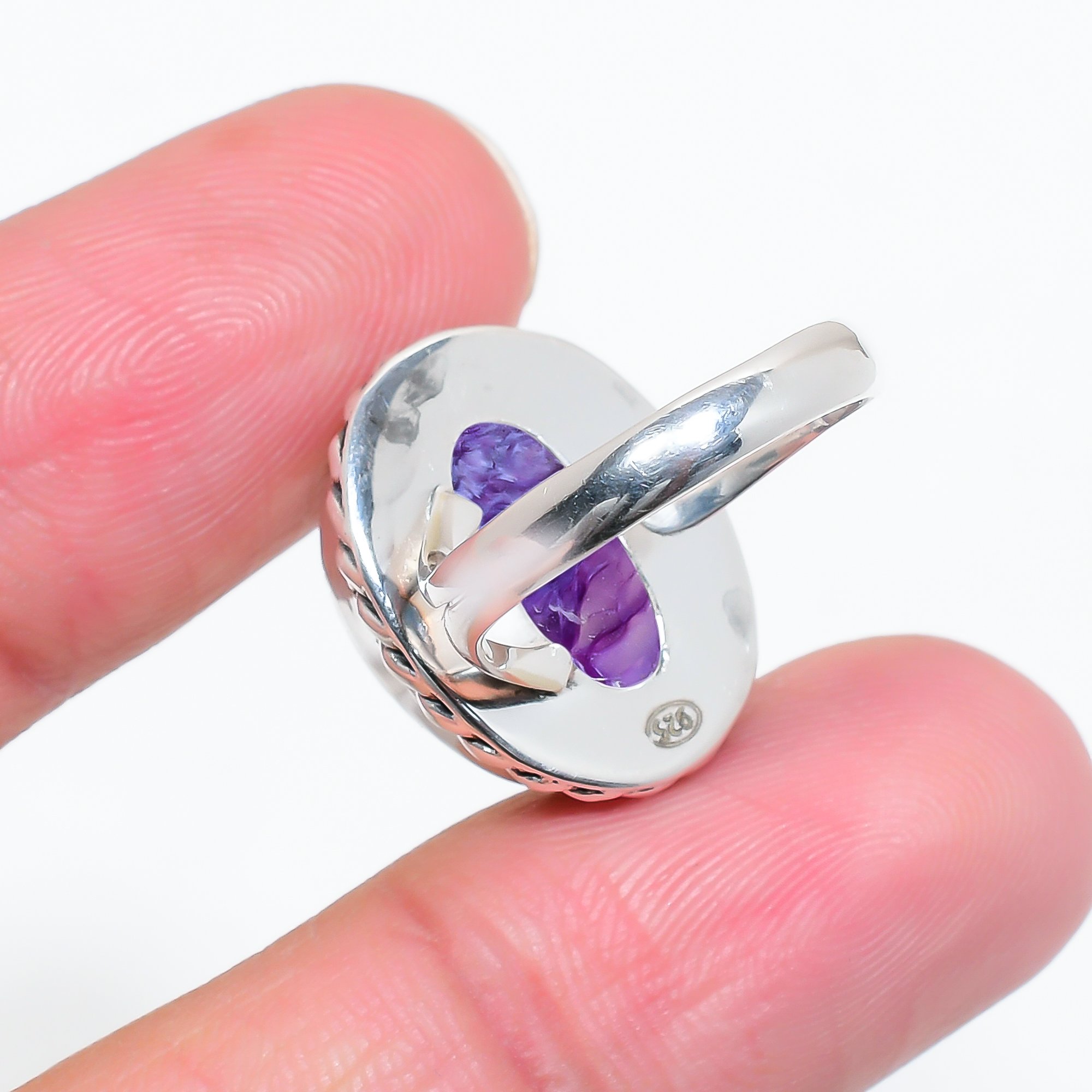Purple Charoite - Siberia 925 Sterling Silver Ring