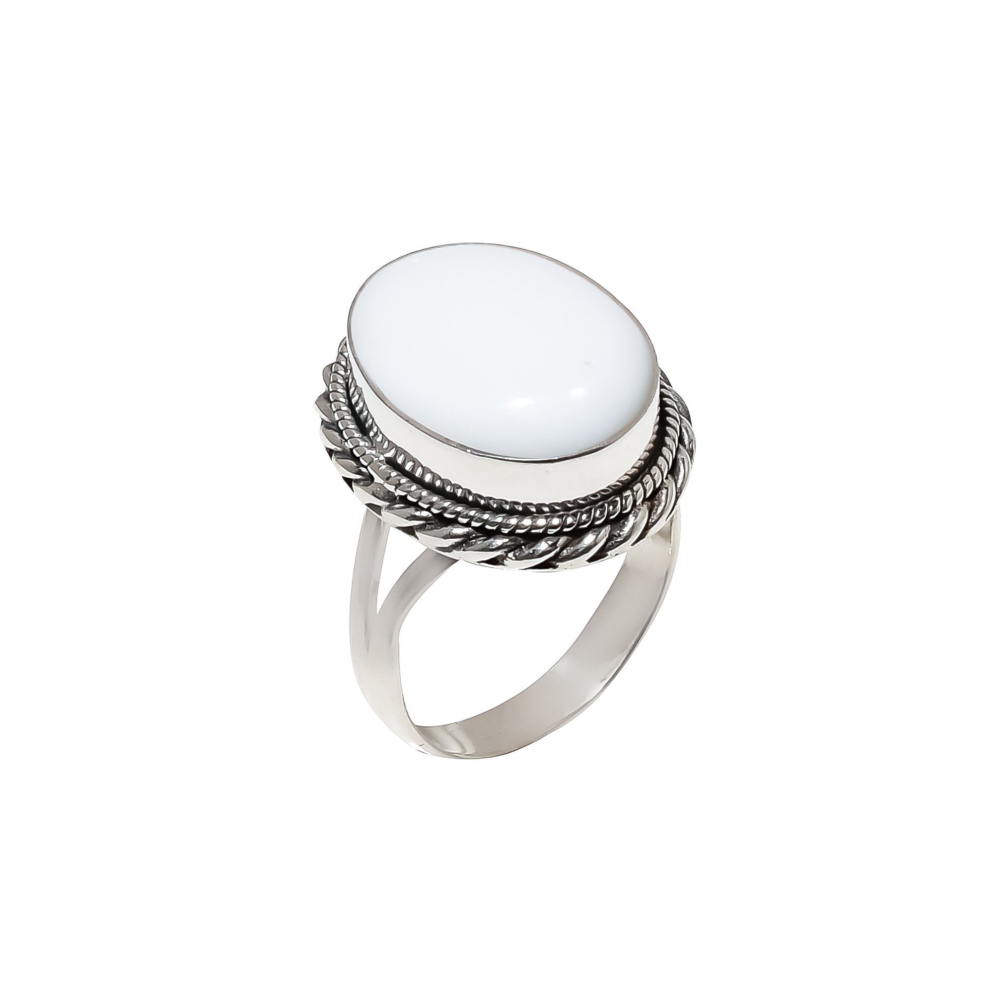 White Coral - Simulated 925 Sterling Silver Ring