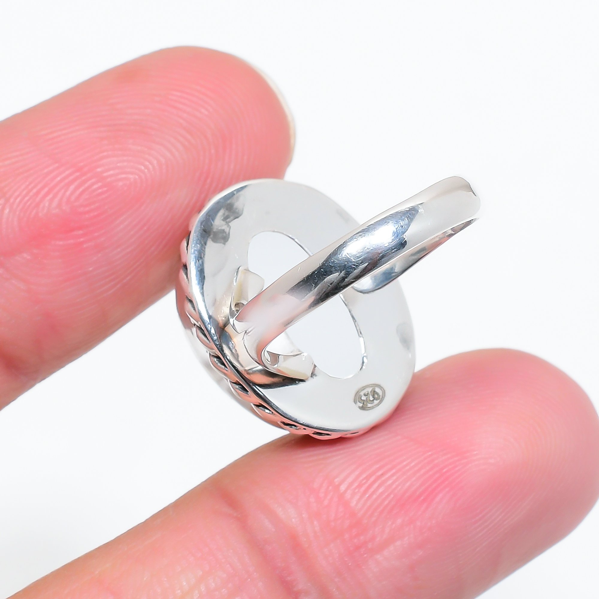 White Coral - Simulated 925 Sterling Silver Ring