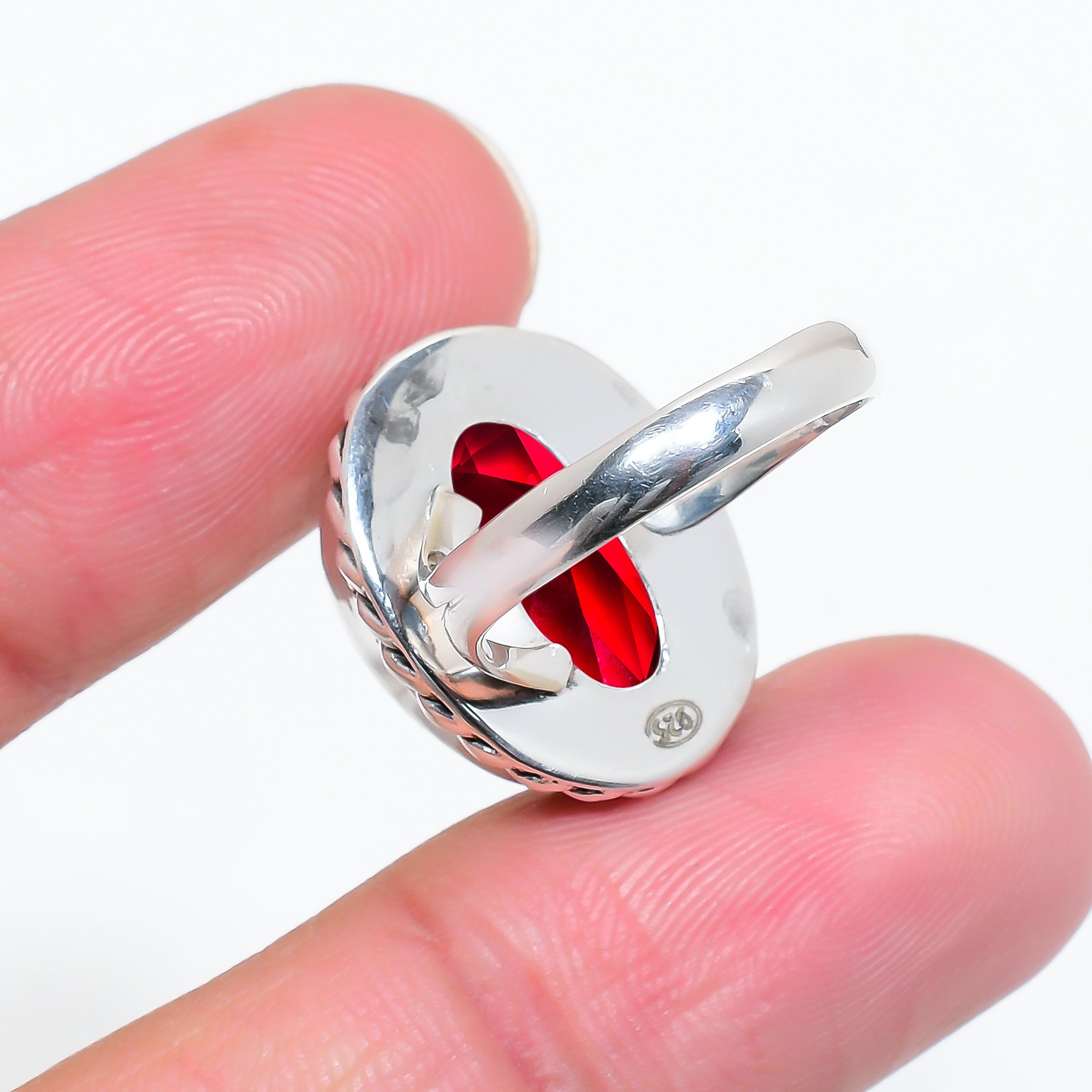 Pink Rubellite Tourmaline - Simulated 925 Sterling Silver Ring