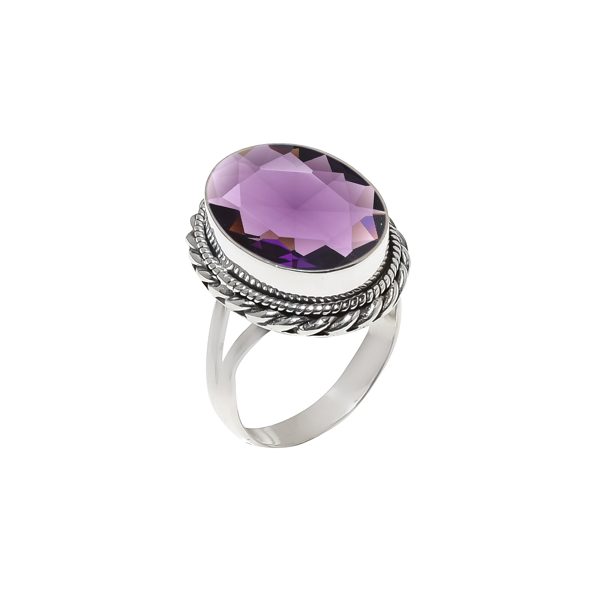 Purple Amethyst - Simulated 925 Sterling Silver Ring