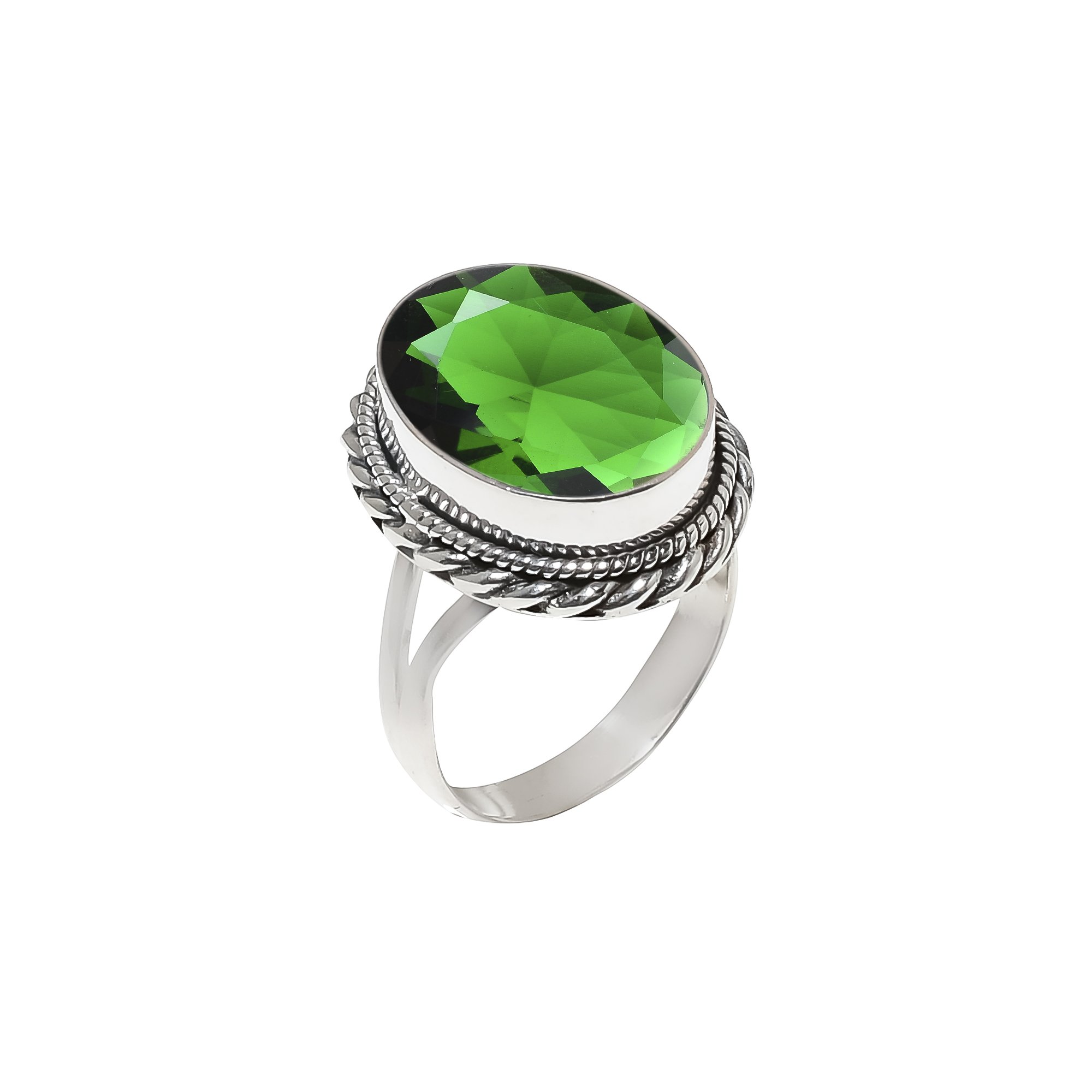 Chrome Diopside - Simulated 925 Sterling Silver Ring