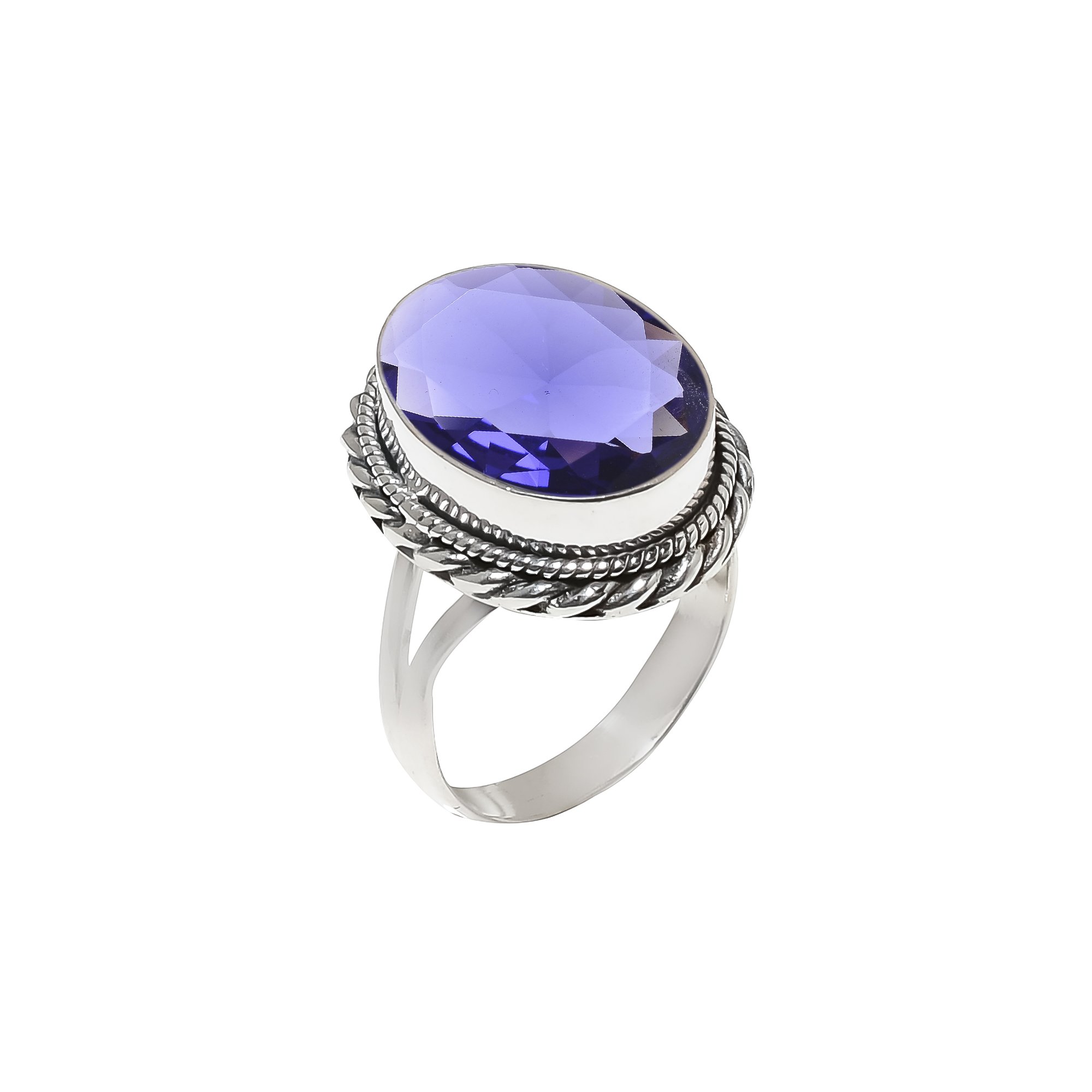 Iolite - Simulated 925 Sterling Silver Ring
