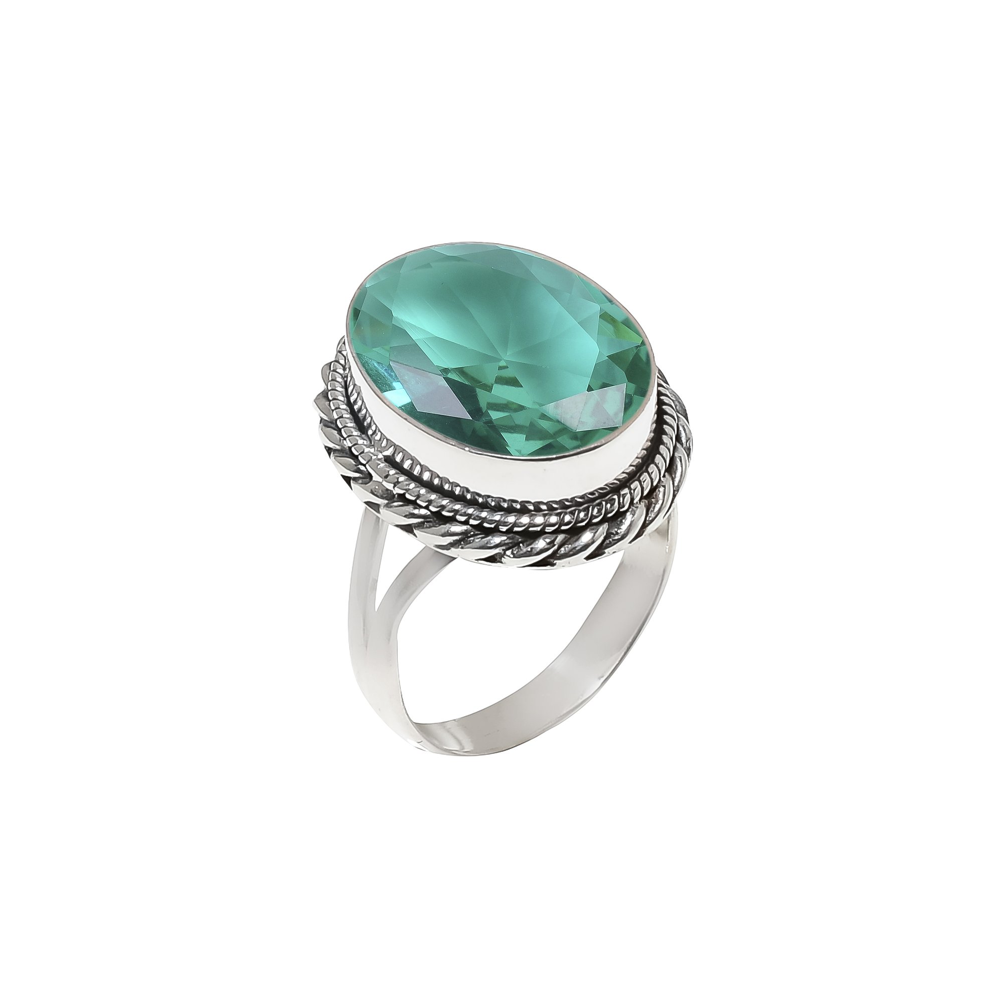 Apatite - Simulated 925 Sterling Silver Ring