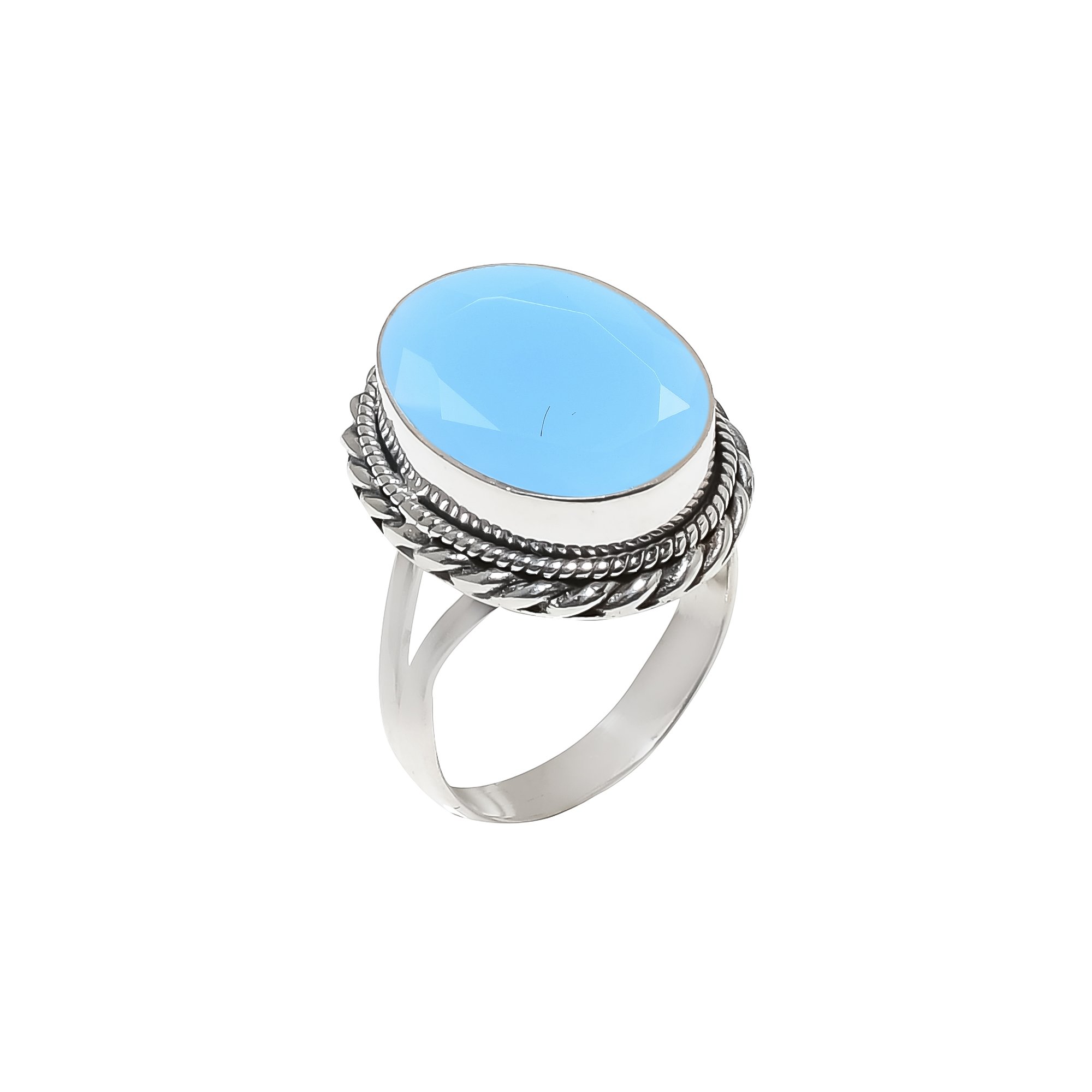 Chalcedony - Simulated 925 Sterling Silver Ring