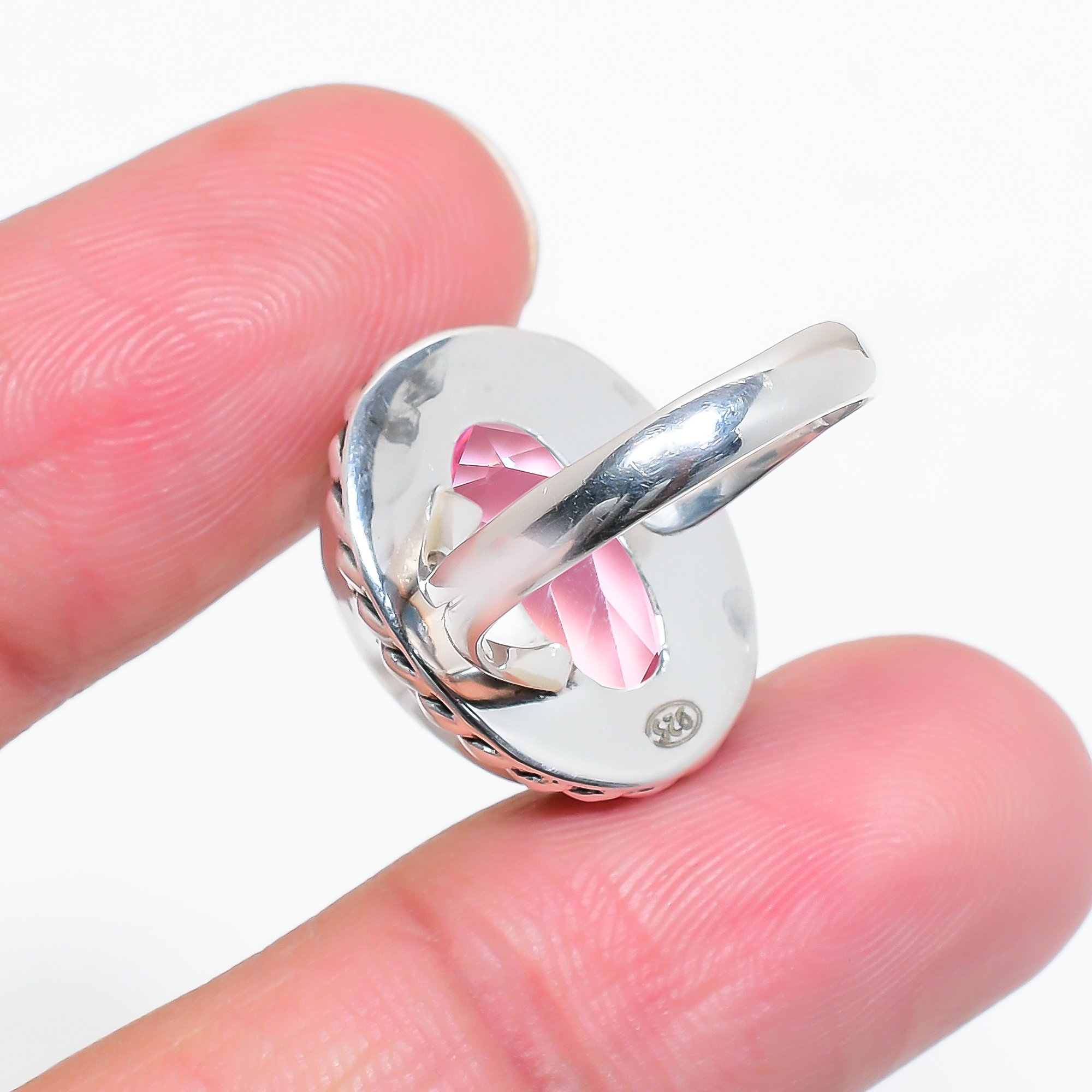 Pink Kunzite - Simulated 925 Sterling Silver Ring