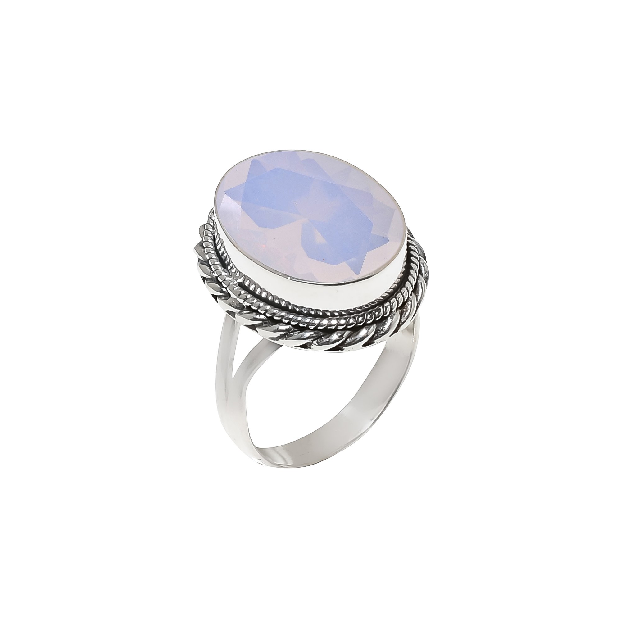 Milky Opal - Simulated 925 Sterling Silver Ring