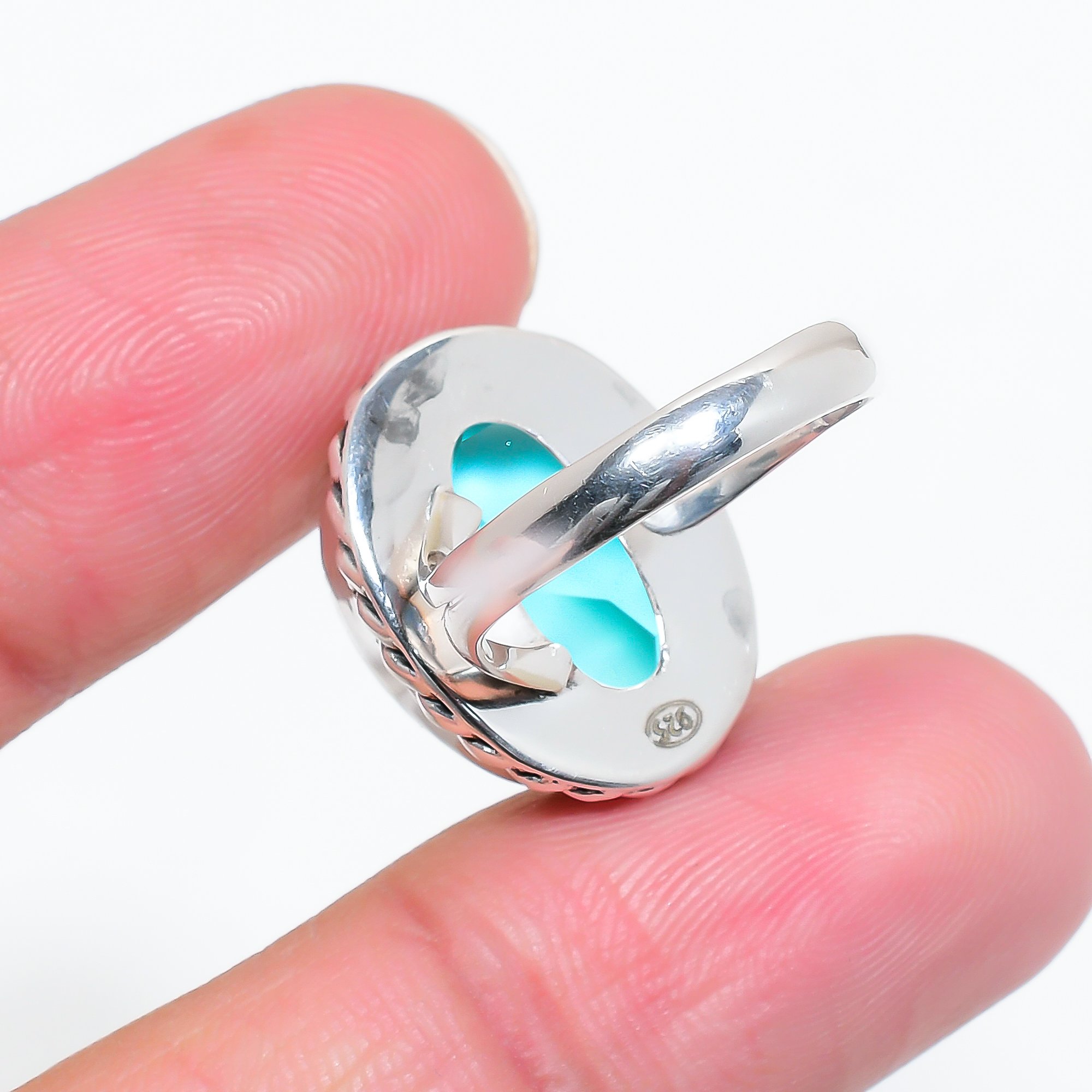 Blue Topaz - Simulated 925 Sterling Silver Ring