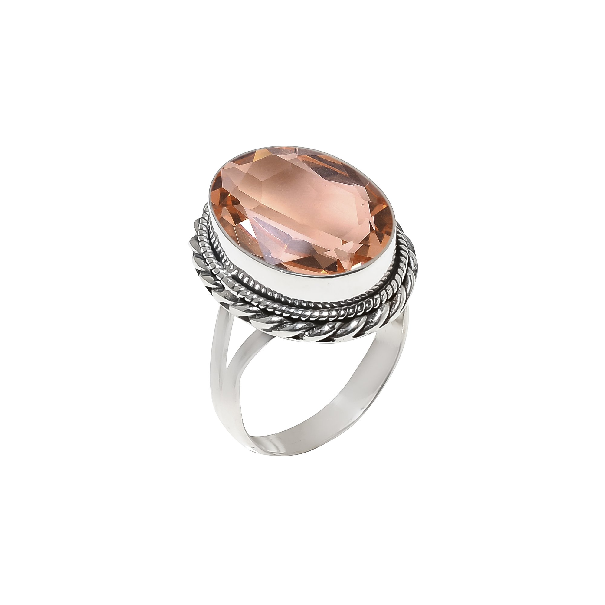 Morganite - Simulated 925 Sterling Silver Ring