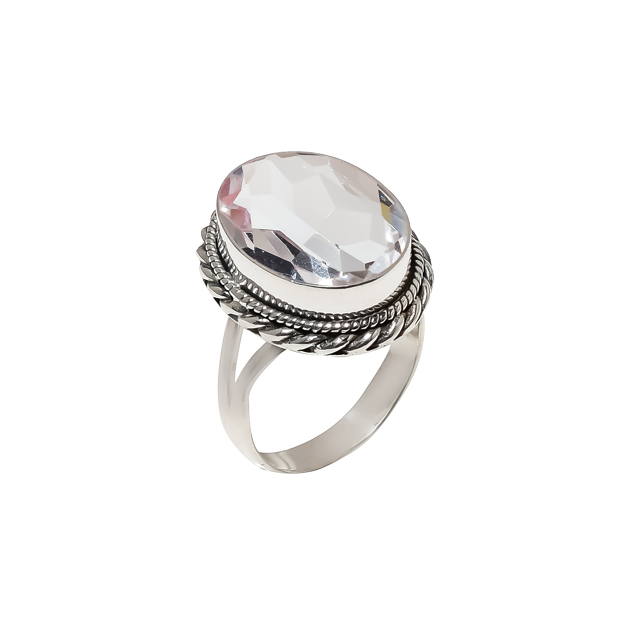 White Topaz - Simulated 925 Sterling Silver Ring