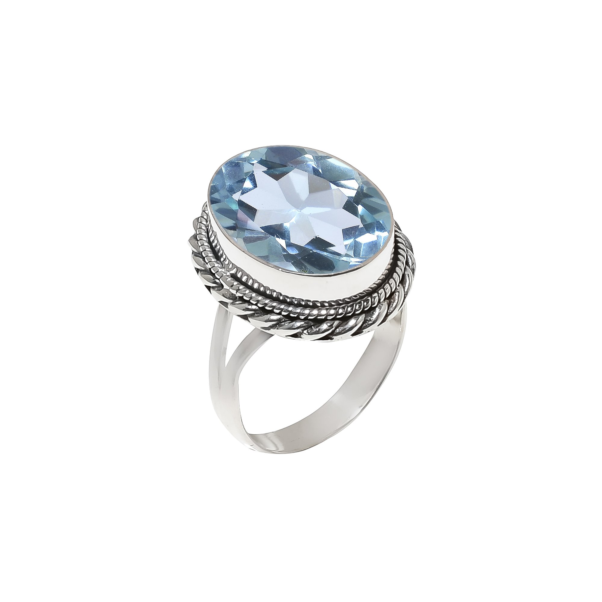 Aquamarine - Simulated 925 Sterling Silver Ring