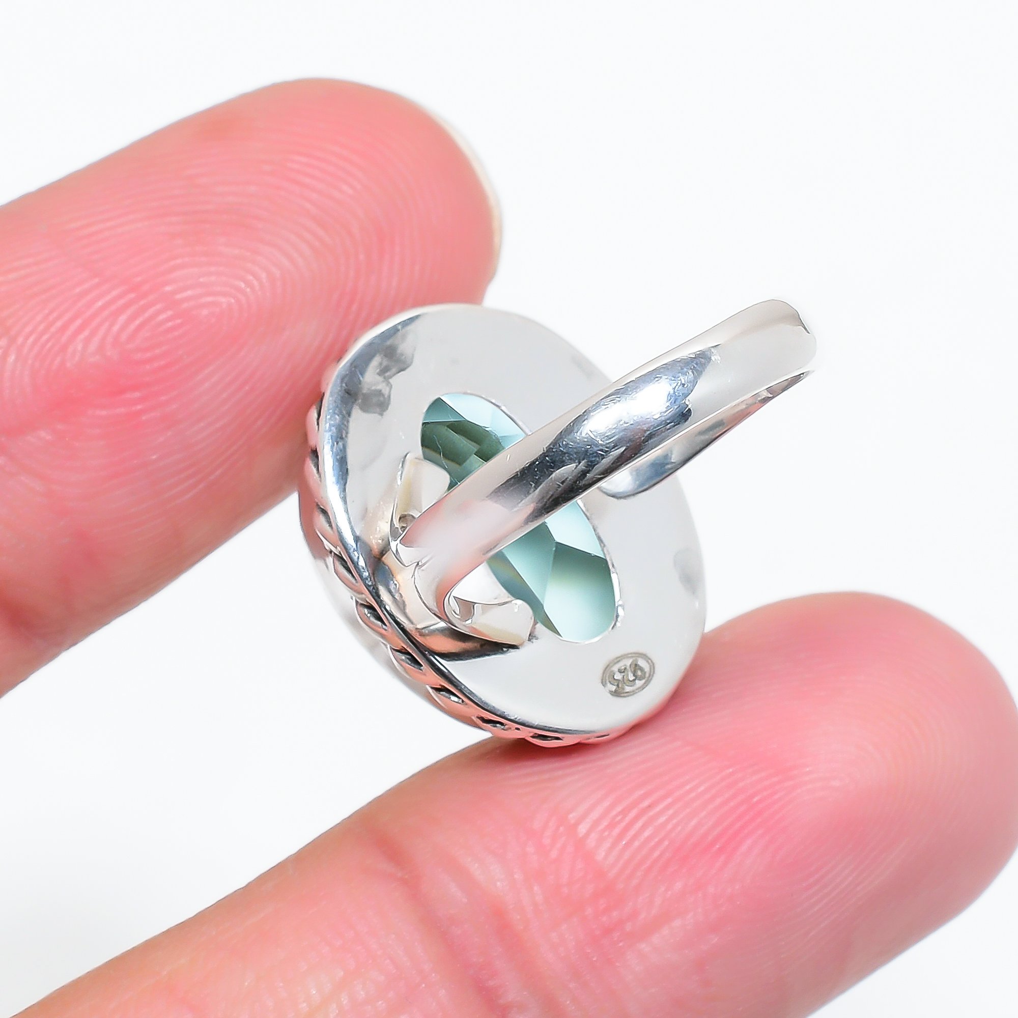 Aquamarine - Simulated 925 Sterling Silver Ring