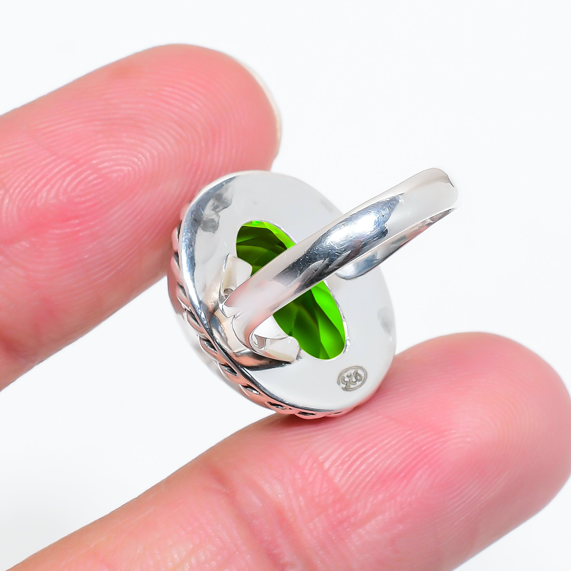 Peridot - Simulated 925 Sterling Silver Ring