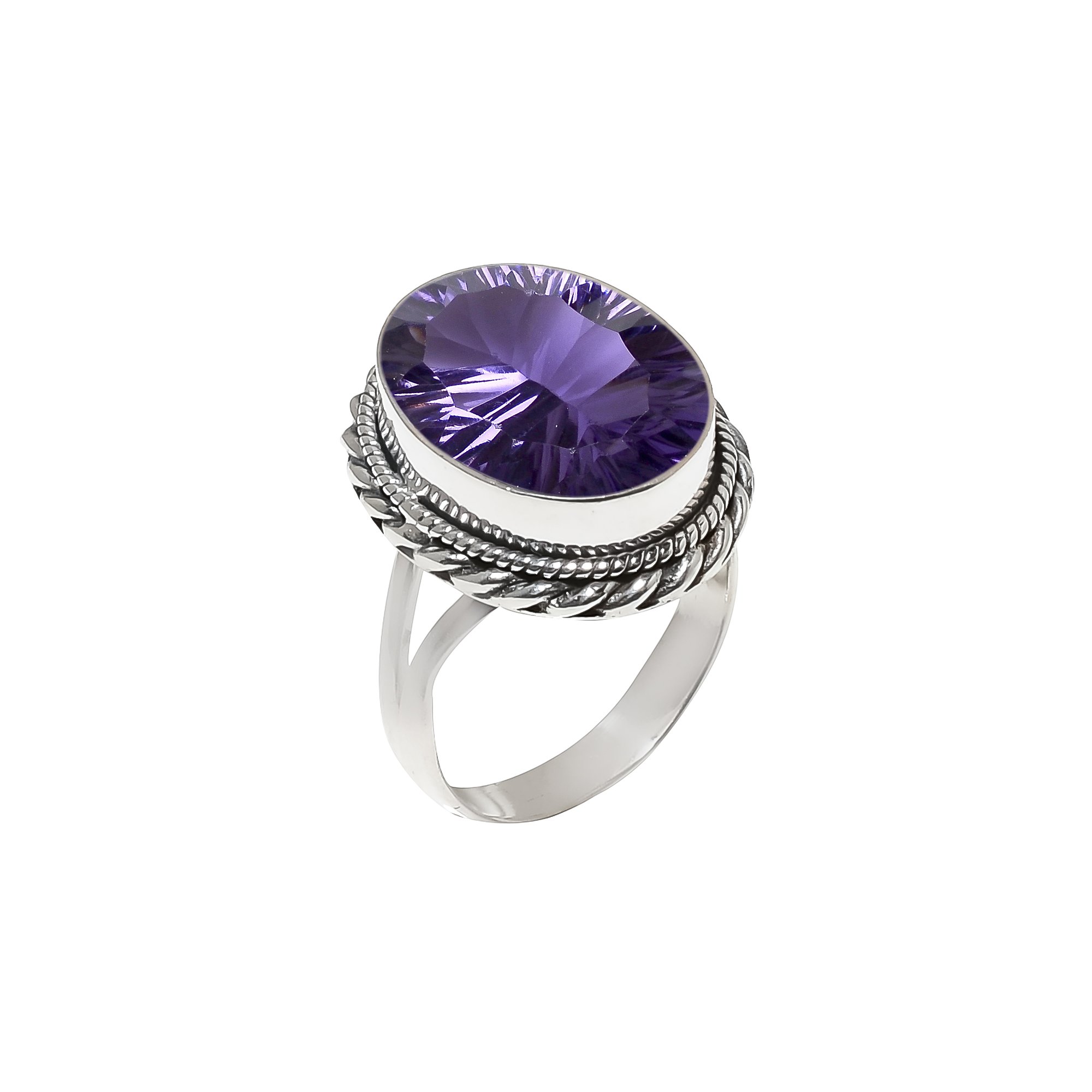 Purple Amethyst - Simulated 925 Sterling Silver Ring
