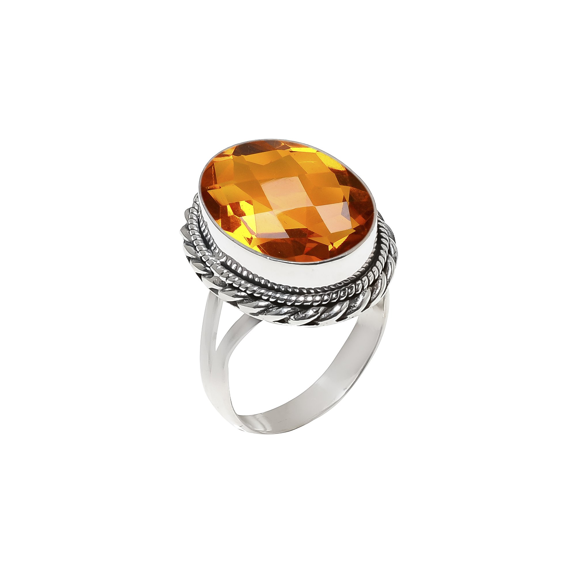 Citrine - Simulated 925 Sterling Silver Ring