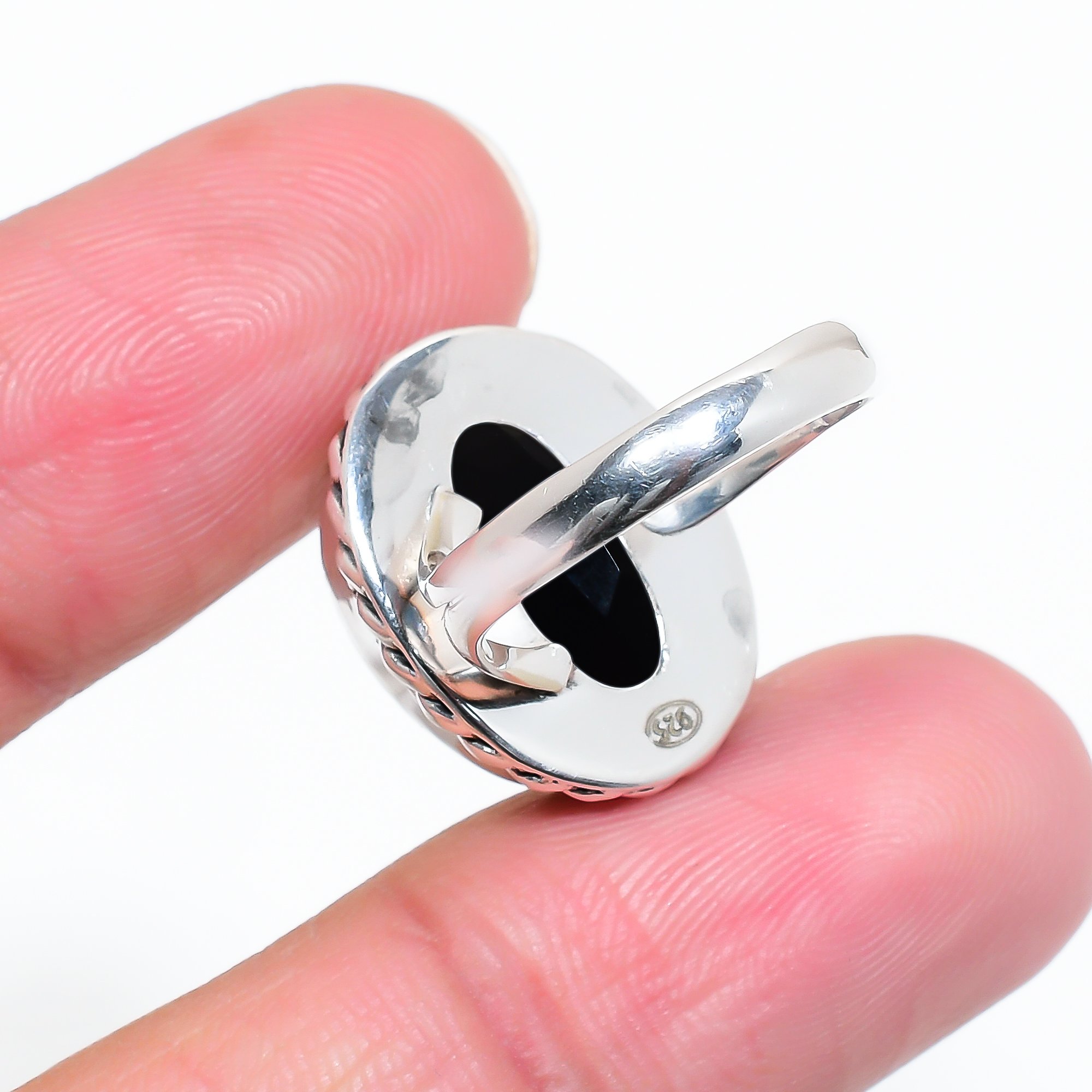 Black Onyx - Simulated 925 Sterling Silver Ring