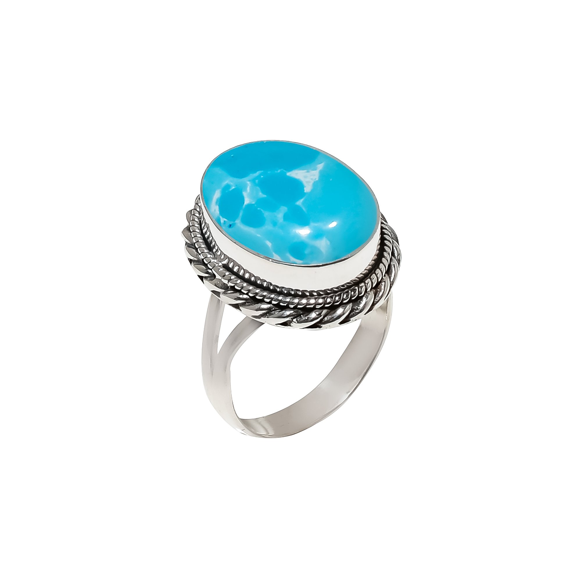 Larimar - Simulated 925 Sterling Silver Ring