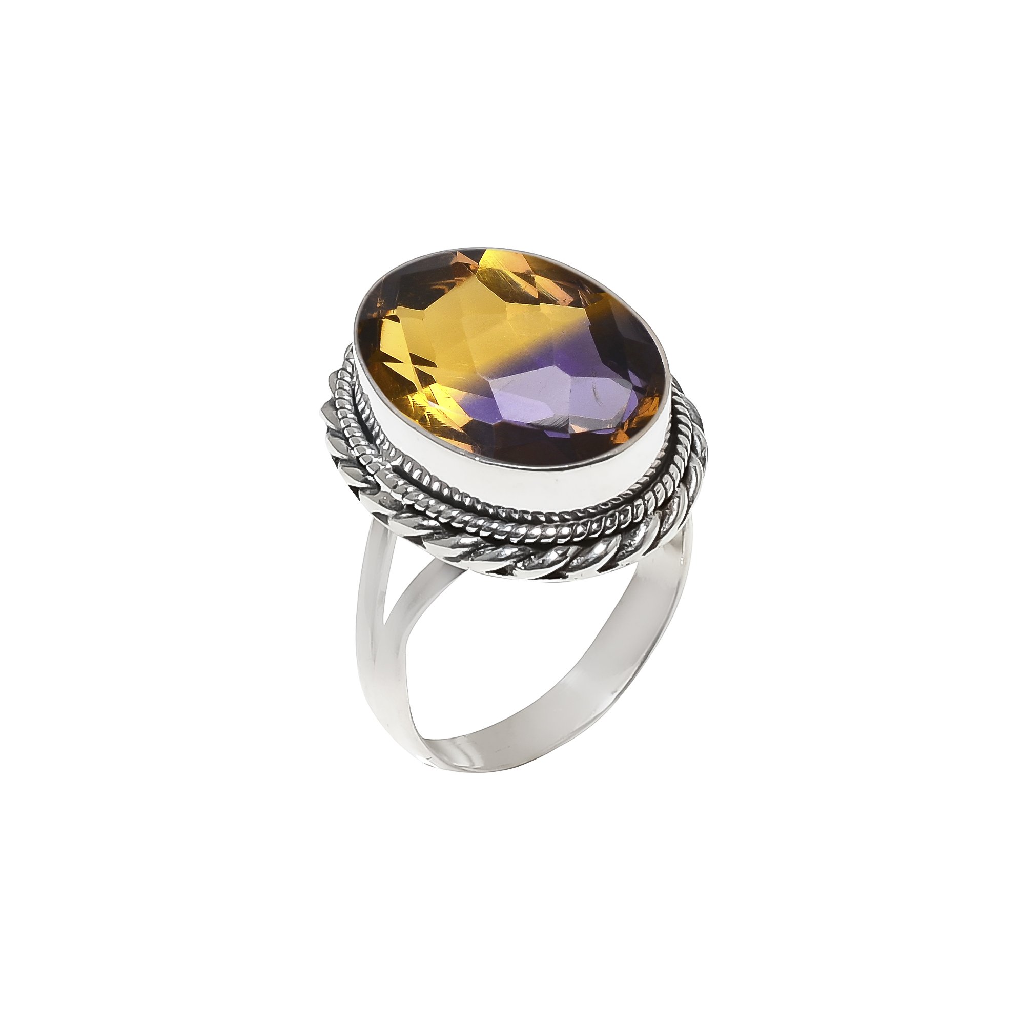 Ametrine - Simulated 925 Sterling Silver Ring