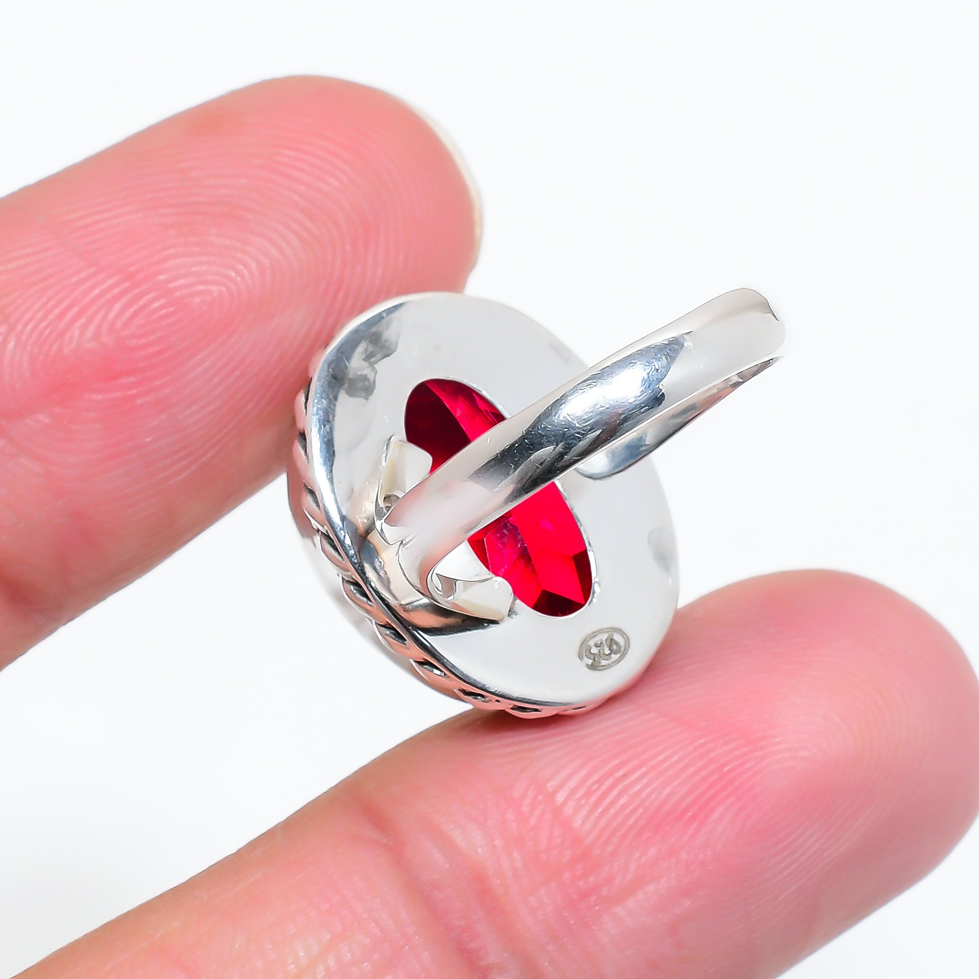 Pink Rubellite Tourmaline - Simulated 925 Sterling Silver Ring