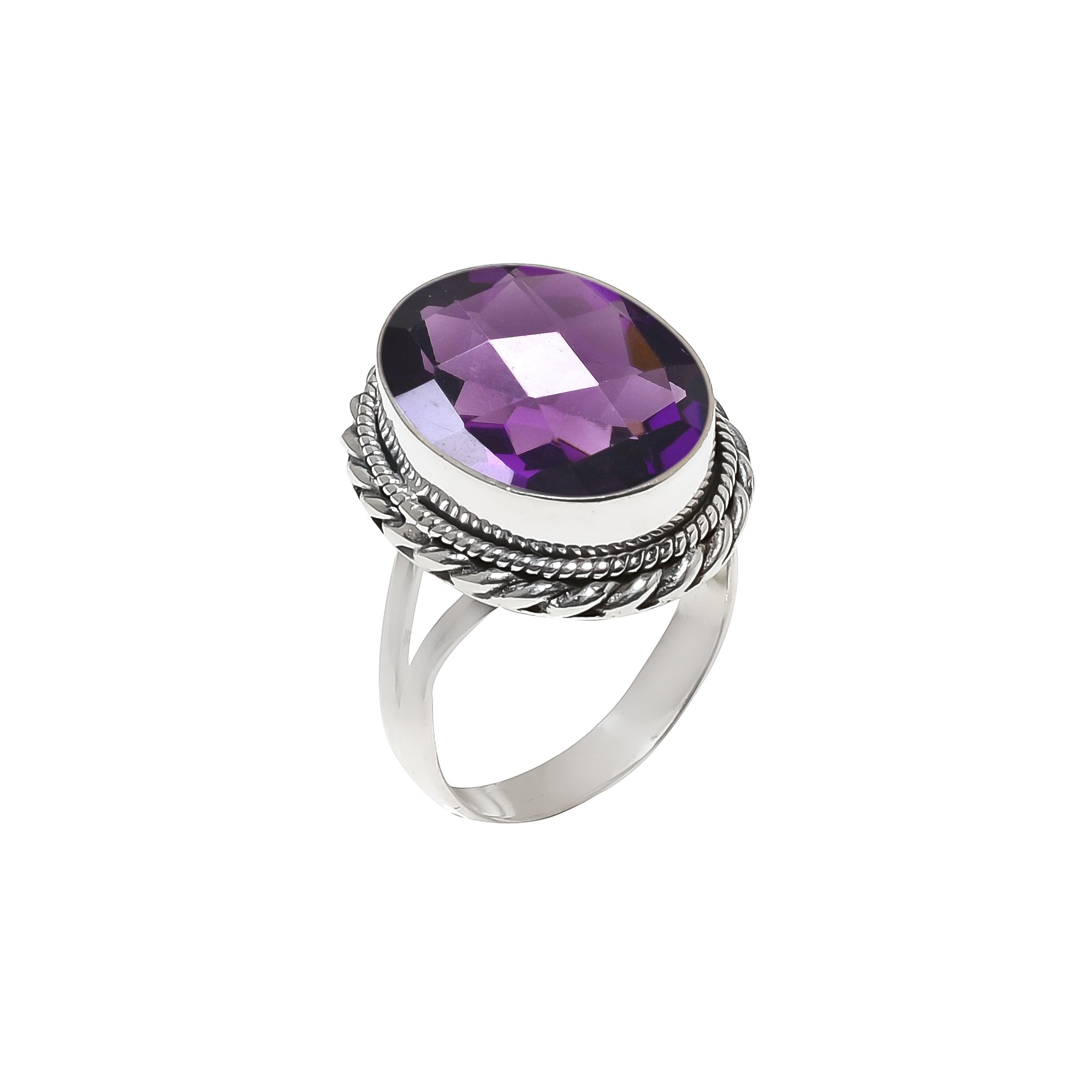 Purple Amethyst - Simulated 925 Sterling Silver Ring